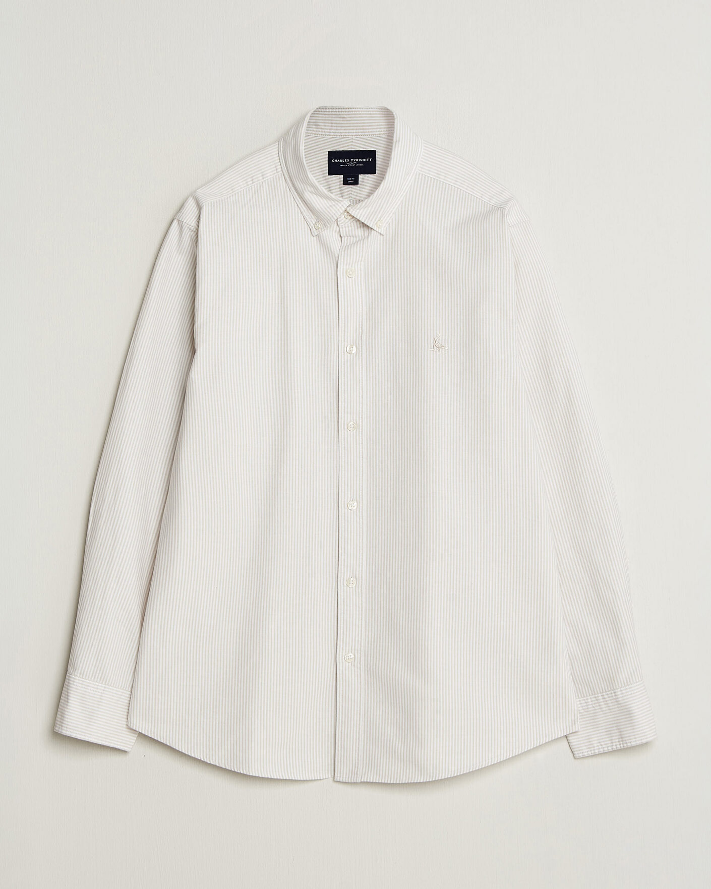 Herren | Hemden | Charles Tyrwhitt | Button Down Stretch Oxford Shirt Stone