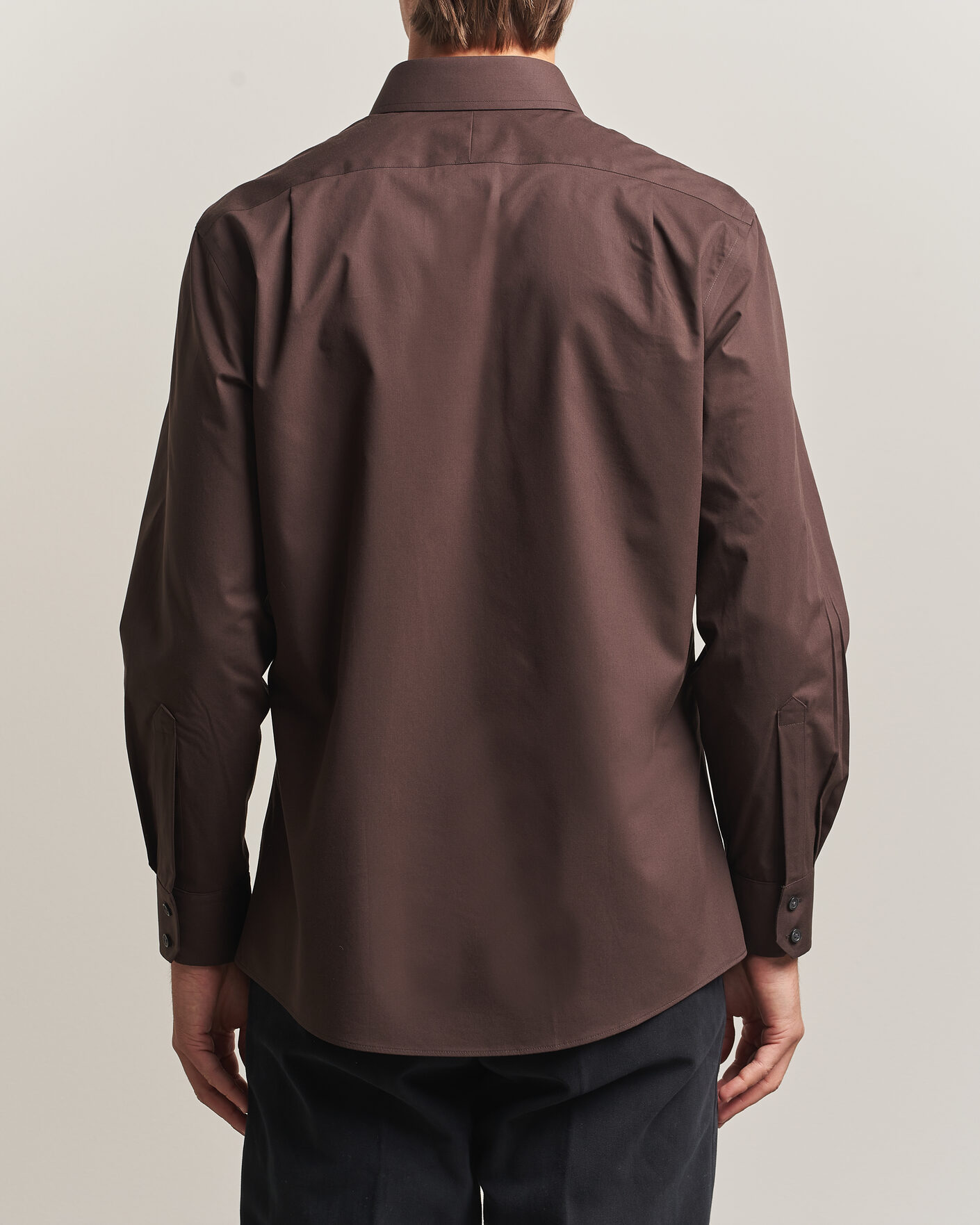 Herren | Hemden | Charles Tyrwhitt | Slim Fit Non Iron Poplin Cut Away Shirt Chocolate