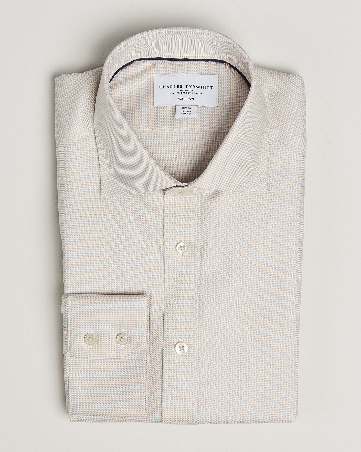 Herren | Hemden | Charles Tyrwhitt | Slim Fit Non Iron Trafalgar Weave Shirt Stone