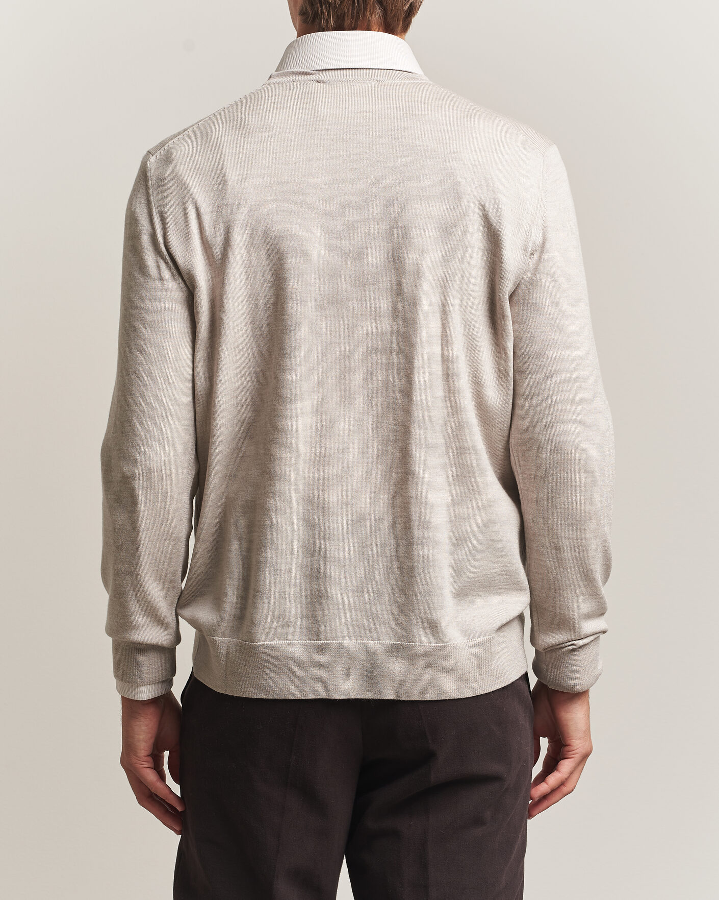 Herren | Pullover | Charles Tyrwhitt | Pure Merino Crew Neck Jumper Limestone