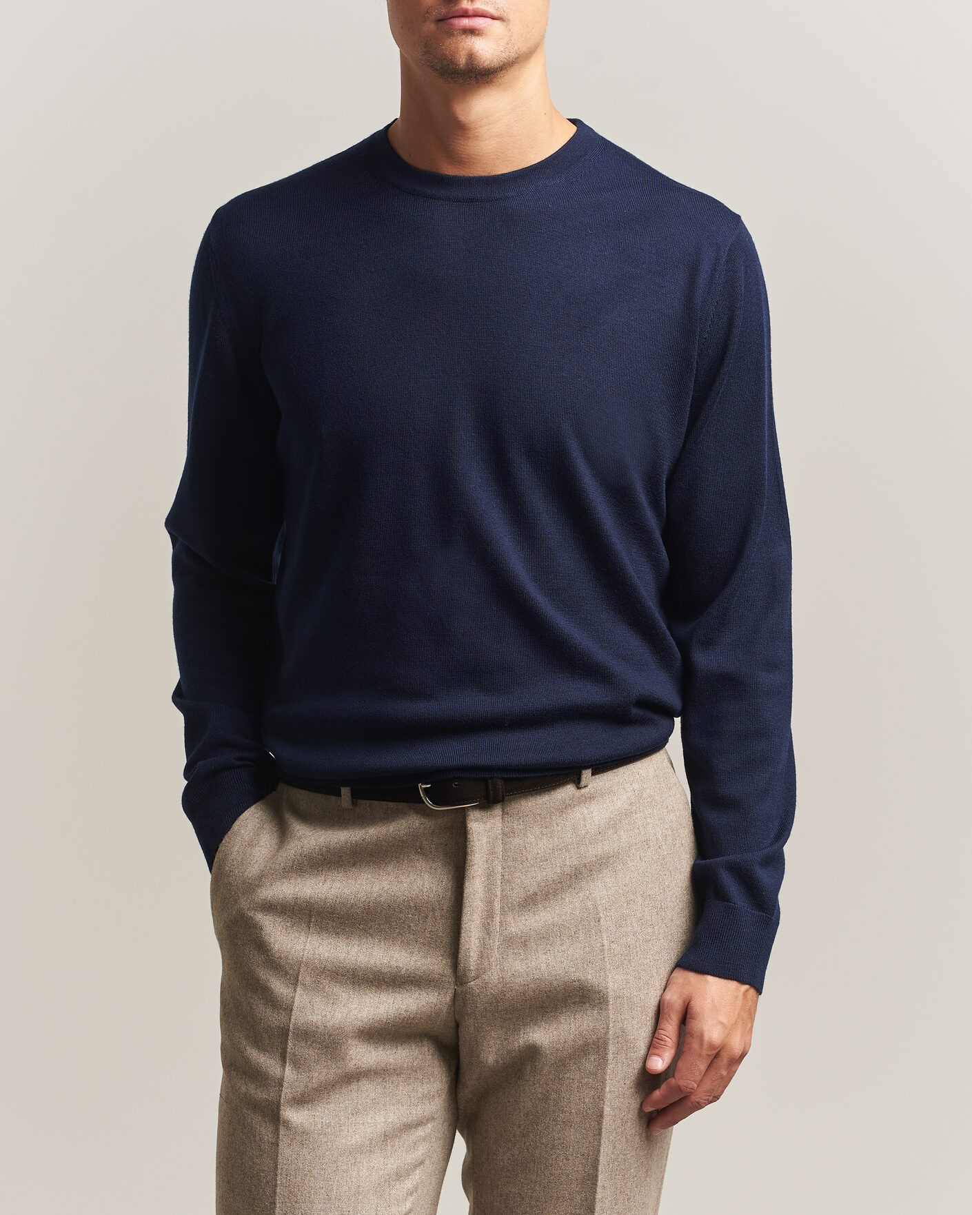 Herren | Pullover | Charles Tyrwhitt | Pure Merino Crew Neck Jumper Navy