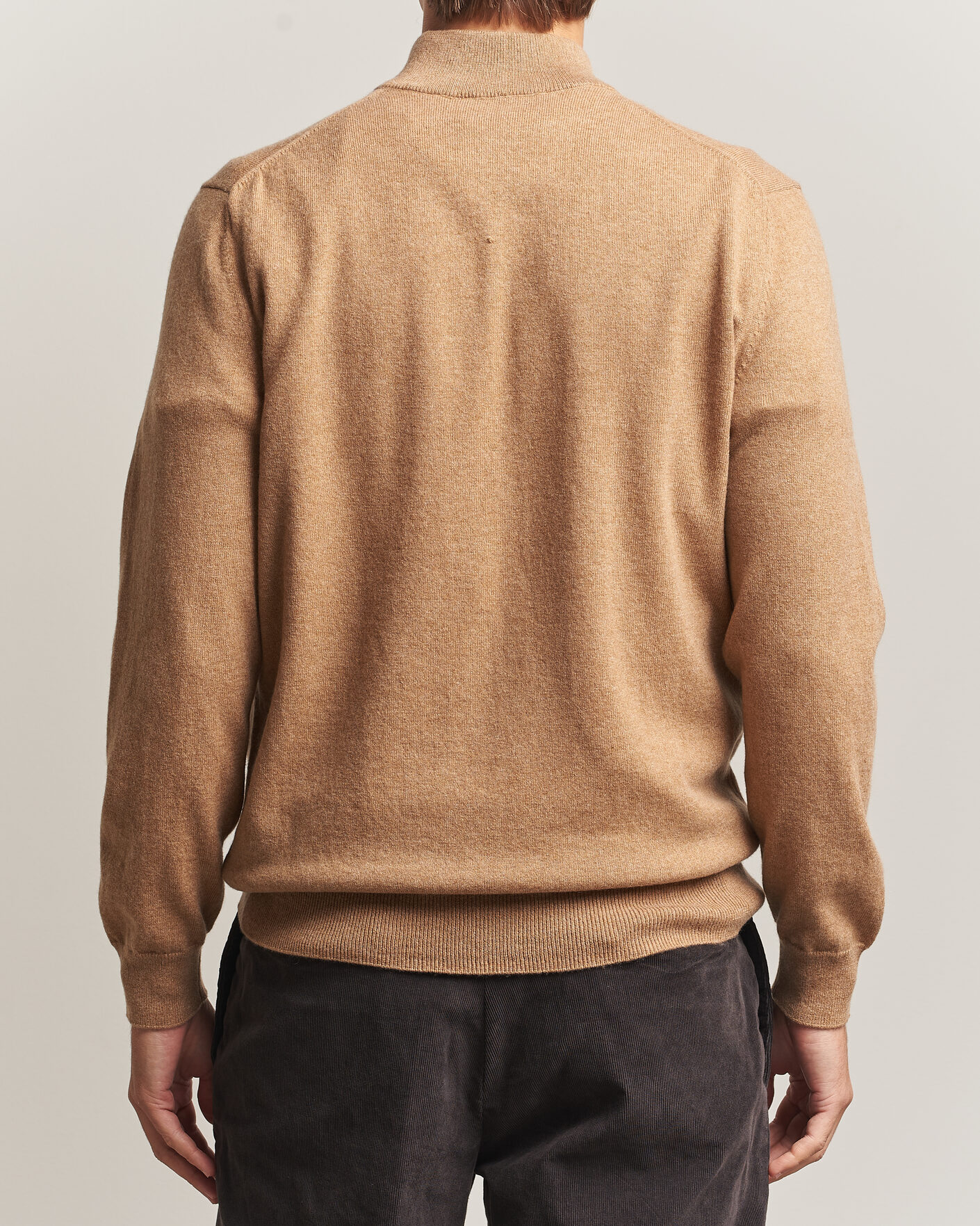Herren | Pullover | Charles Tyrwhitt | Pure Cashmere Zip Neck Jumper Tan