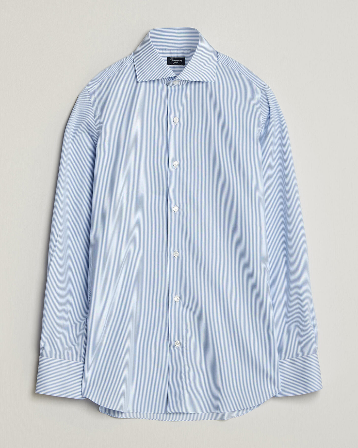 Herren | Hemden | Finamore Napoli | Milano Slim Traveller Cotton Shirt Blue Stripe