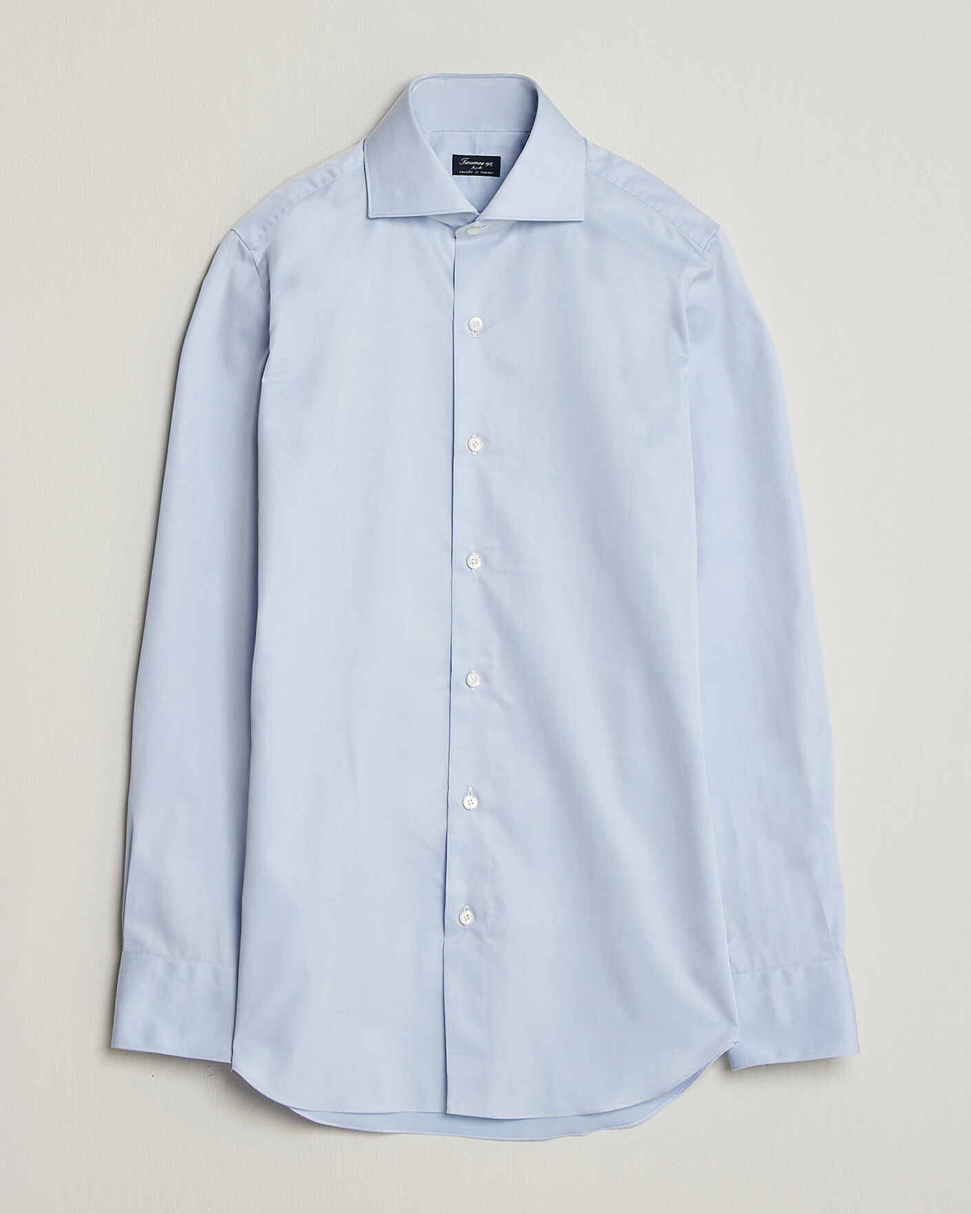 Herren | Hemden | Finamore Napoli | Milano Slim Traveller Cotton Shirt Light Blue