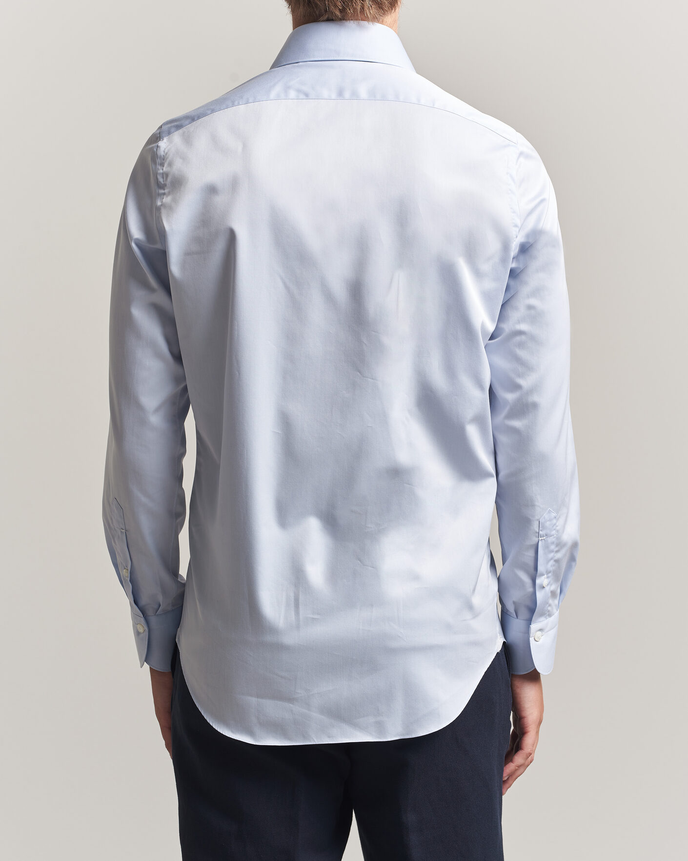Herren | Hemden | Finamore Napoli | Milano Slim Traveller Cotton Shirt Light Blue