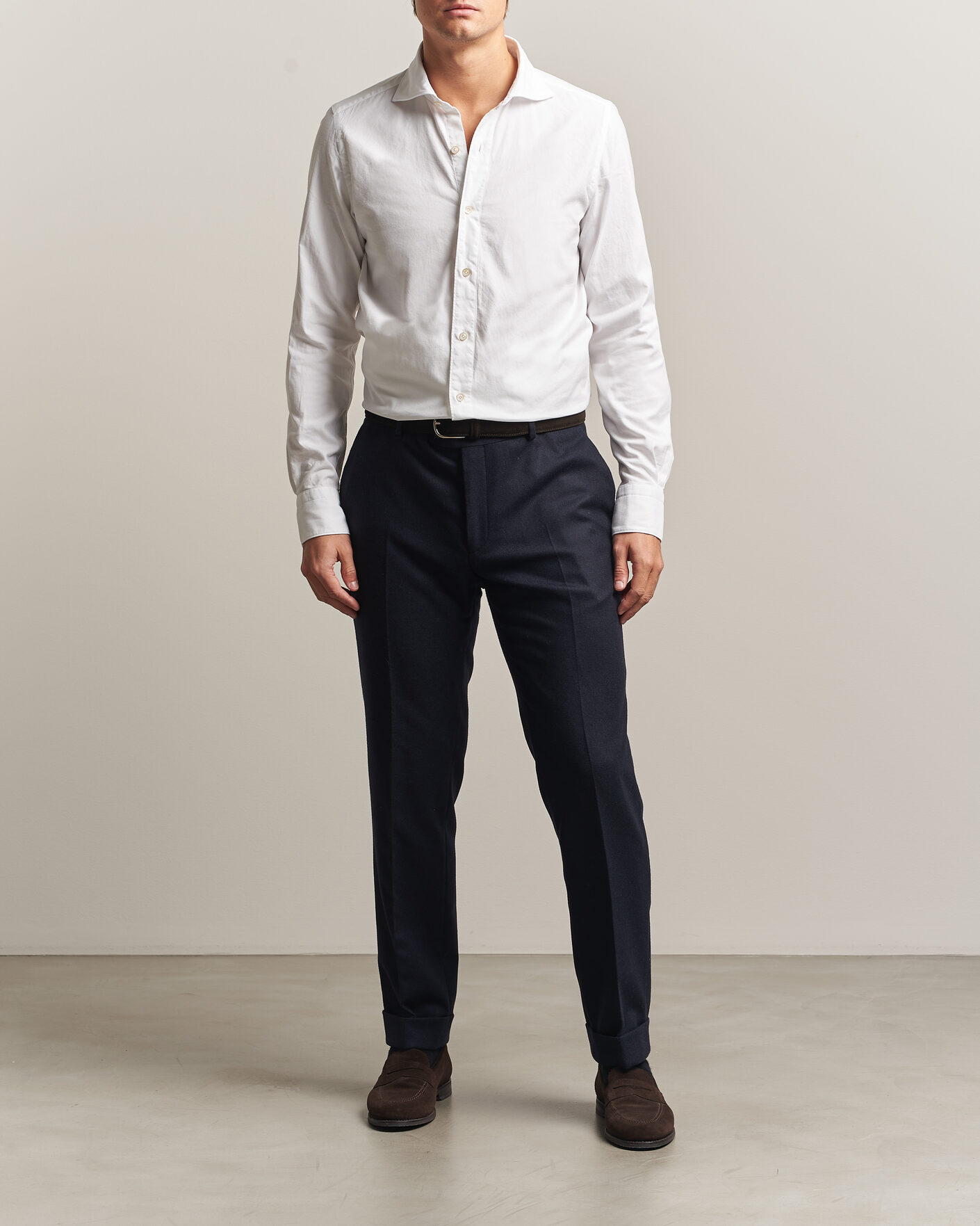 Herren | Hemden | Finamore Napoli | Gaeta Flannel Sport Shirt White