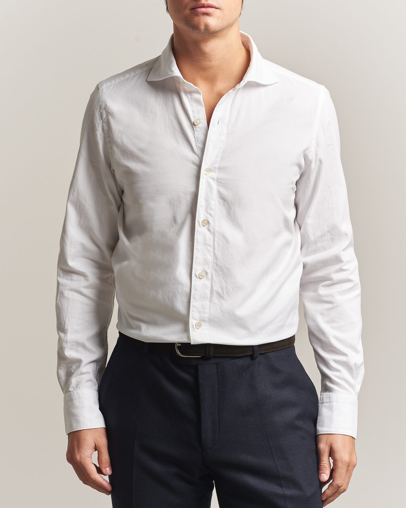 Herren | Hemden | Finamore Napoli | Gaeta Flannel Sport Shirt White