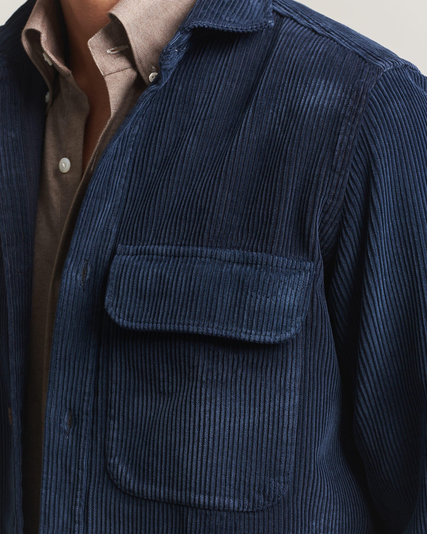 Herren | Hemden | Finamore Napoli | Garment Dyed Corduroy Overshirt Navy