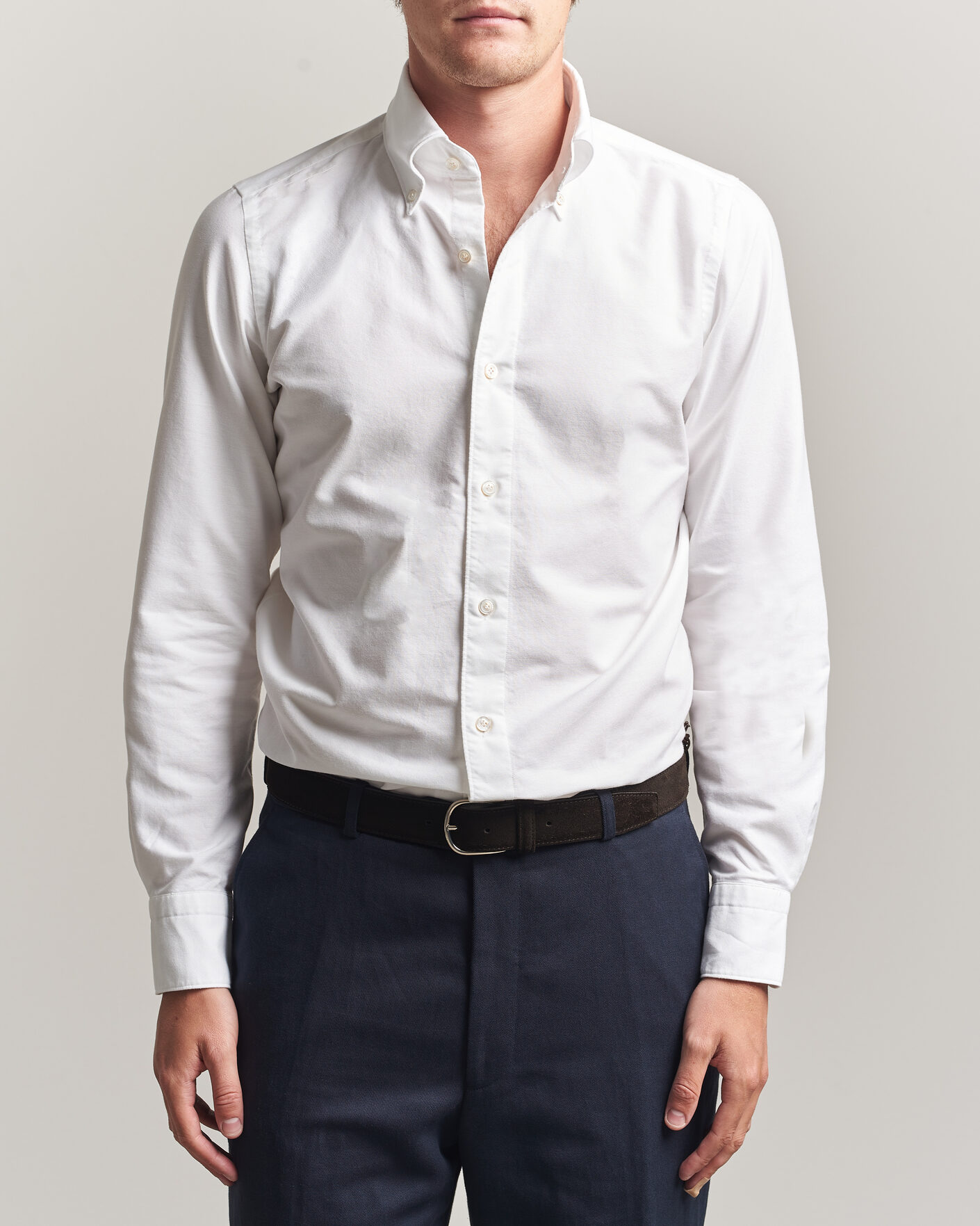 Herren | Hemden | Finamore Napoli | Gaeta Oxford Button Down Shirt White