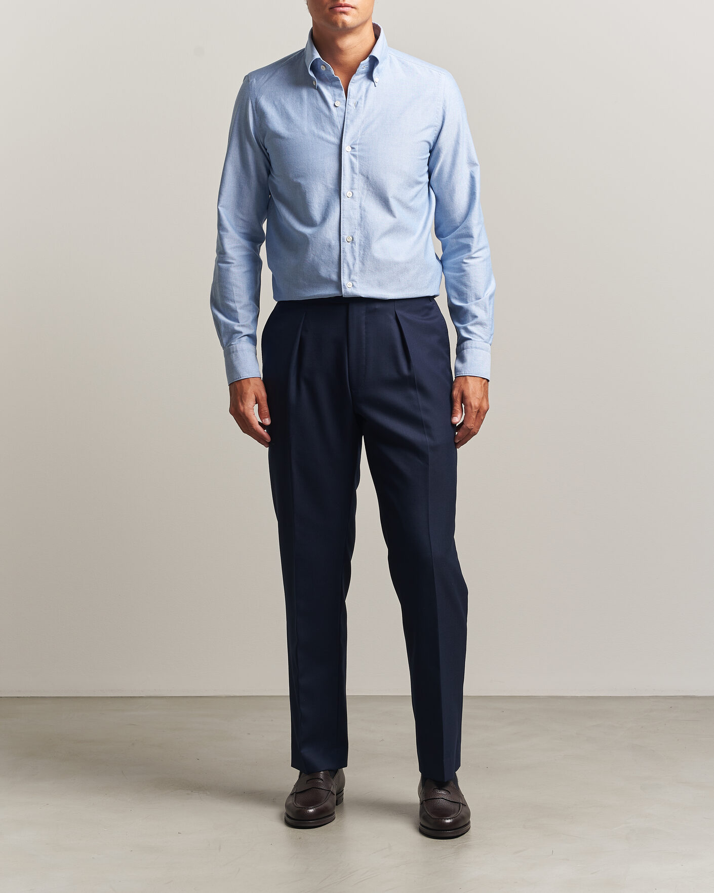 Herren | Hemden | Finamore Napoli | Gaeta Oxford Button Down Shirt Light Blue