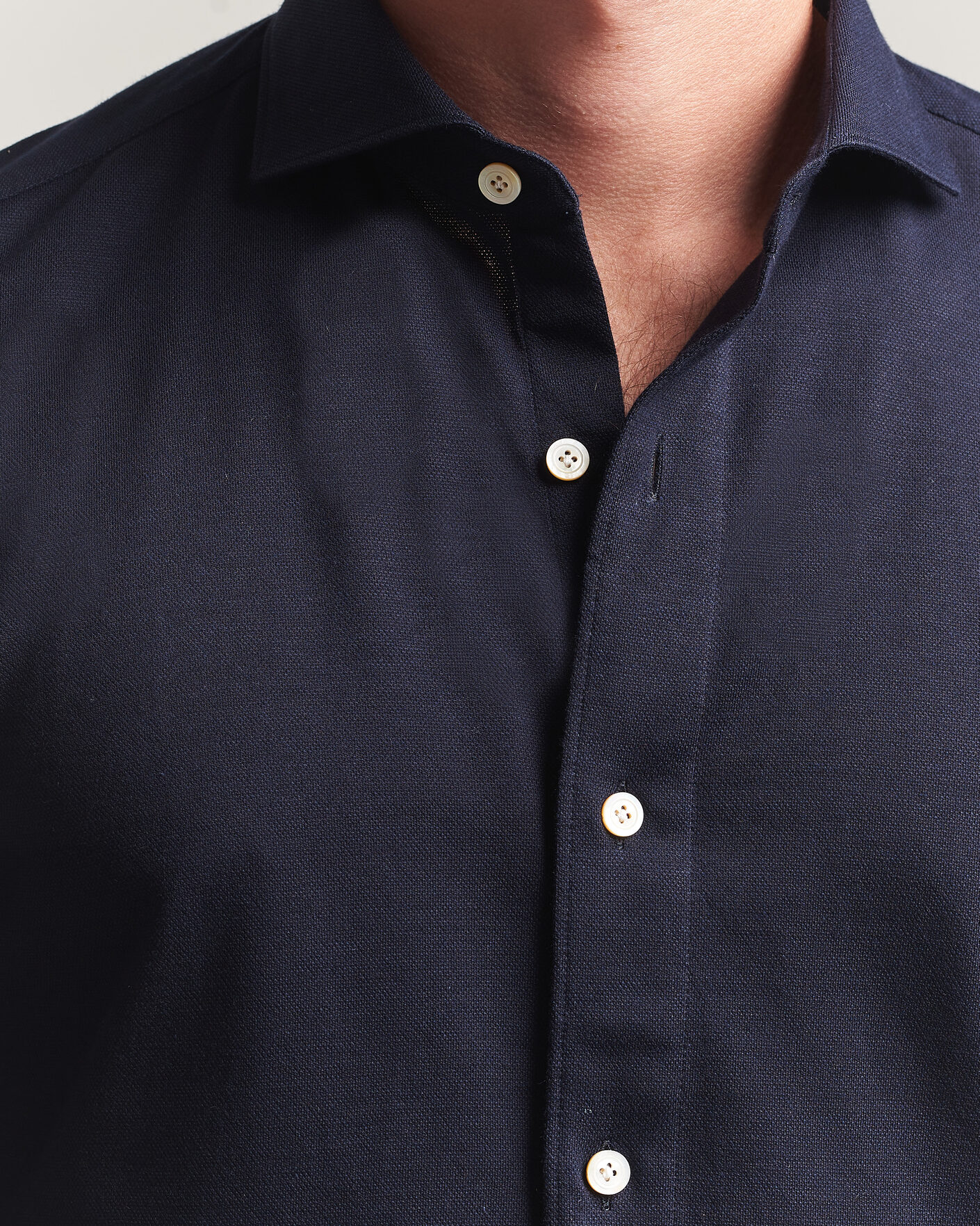 Herren | Hemden | Finamore Napoli | Cotton/Cashmere Jersey Shirt Navy
