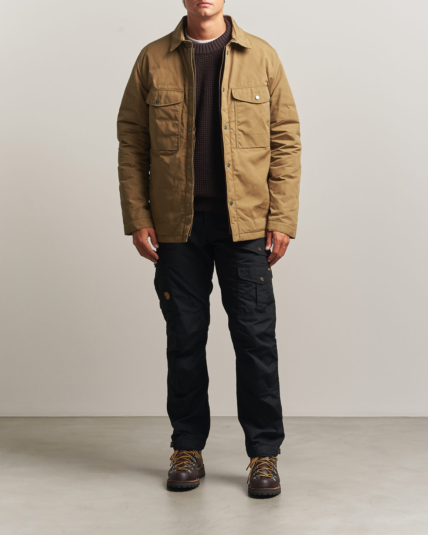 Herren | Jacken | Fjällräven | Övik Down Shirt Jacket Wood Brown