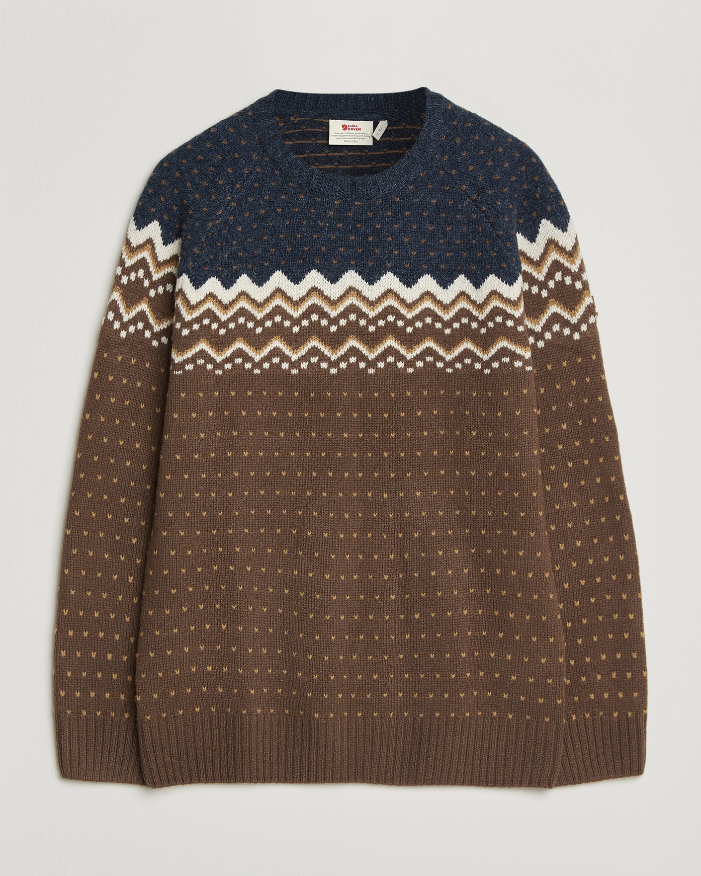 Herren | Pullover | Fjällräven | Övik Knit Wool Sweater Dark Oak