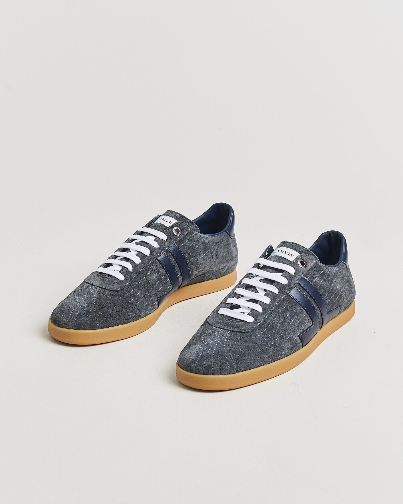 Herren | Sneaker | Lanvin | Glen Leather Sneakers Grey/Navy