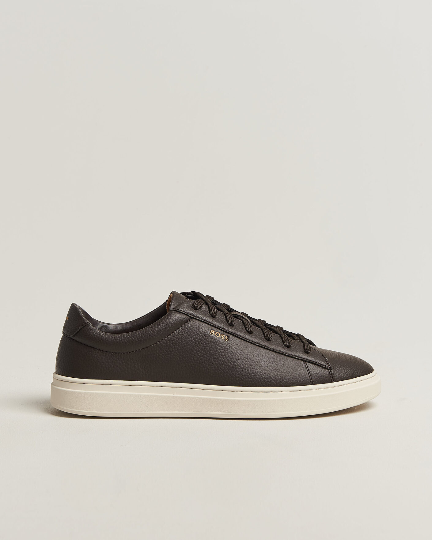 Herren | Sneaker | BOSS BLACK | Kieran Grained Leather Sneaker Dark Brown
