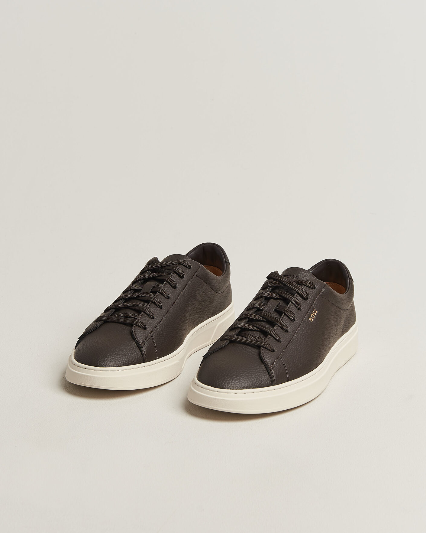 Herren | Sneaker | BOSS BLACK | Kieran Grained Leather Sneaker Dark Brown