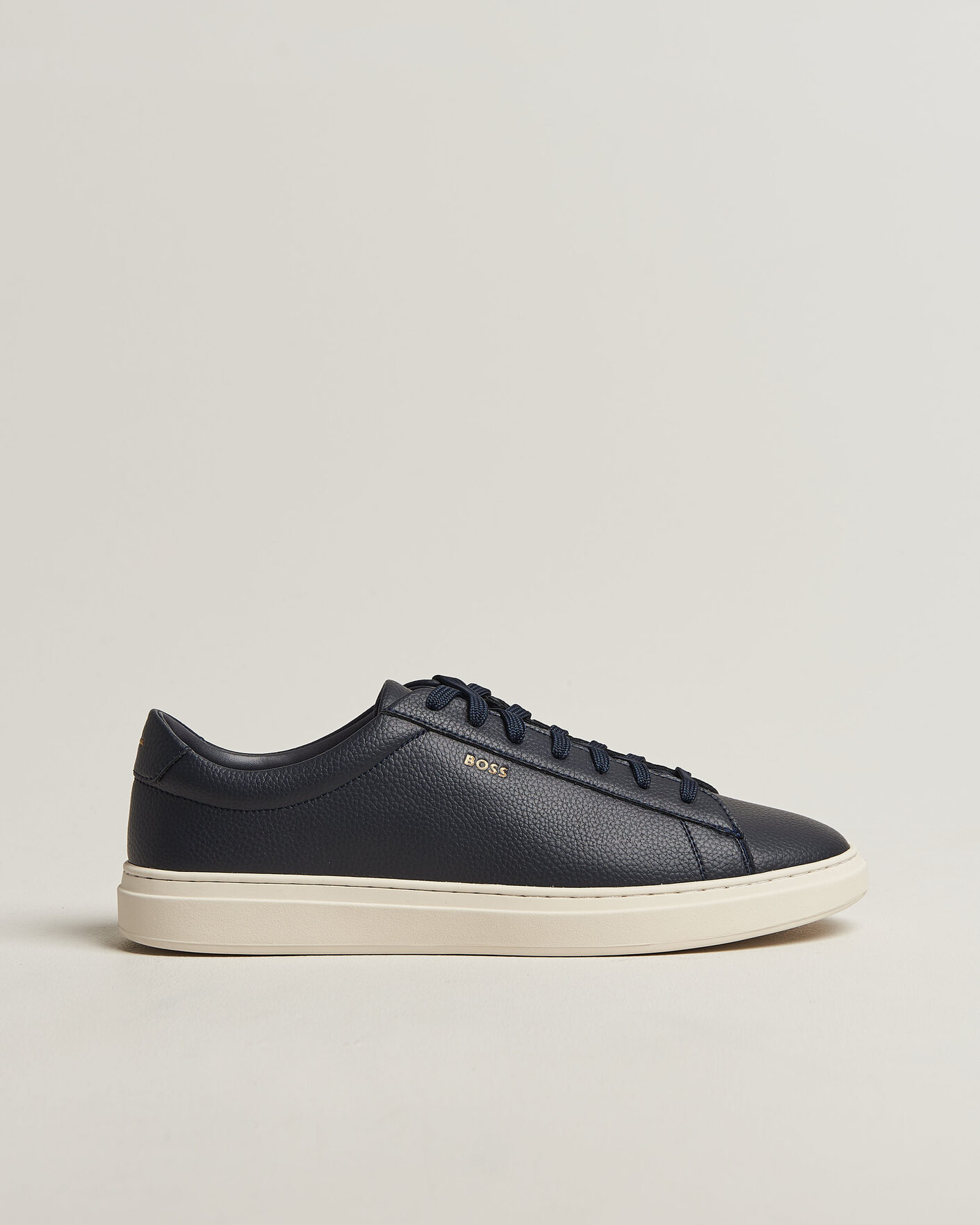 Herren | Sneaker | BOSS BLACK | Kieran Grained Leather Sneaker Dark Blue