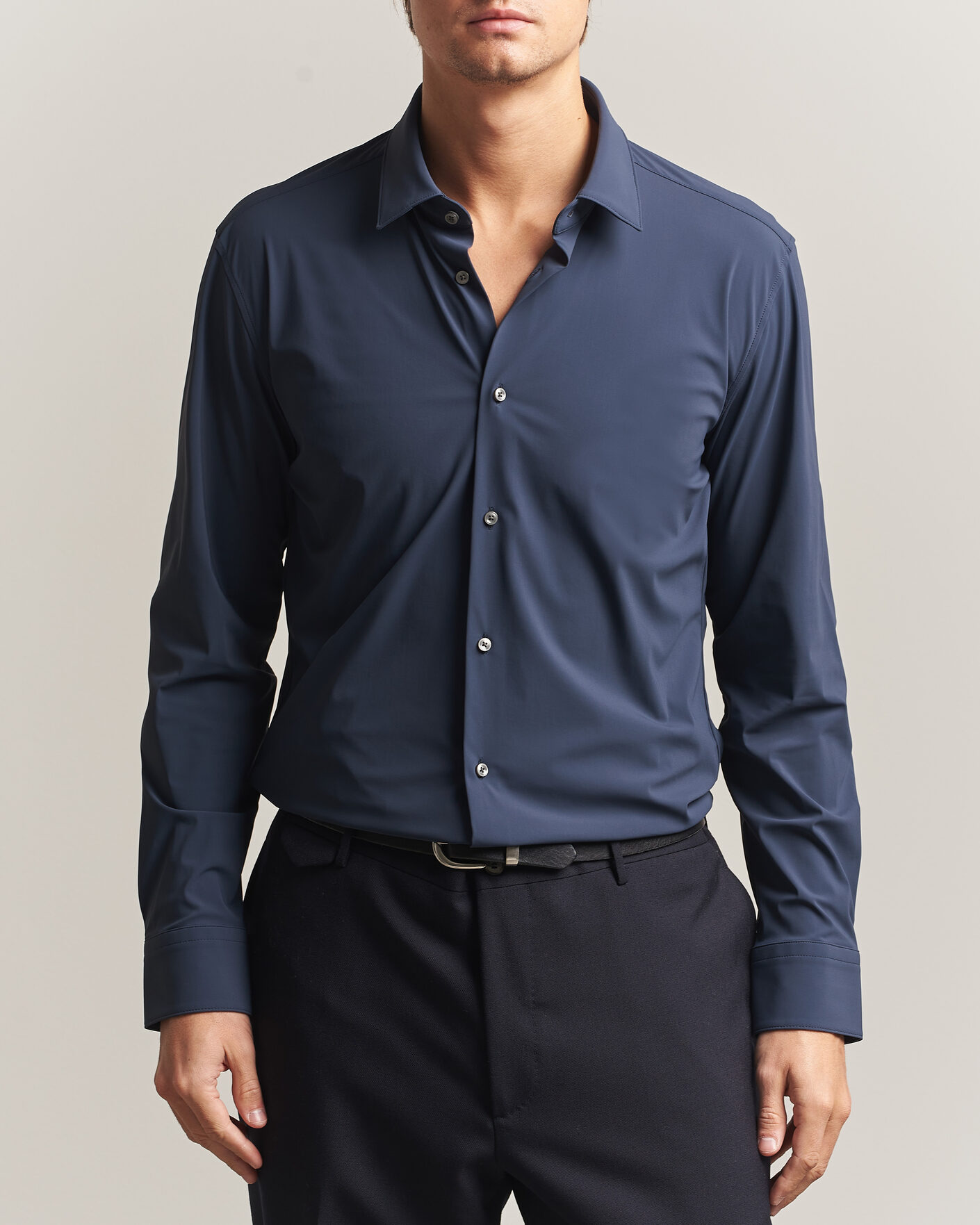 Herren | Hemden | BOSS BLACK | Hank 4-Way Stretch Shirt Dark Blue