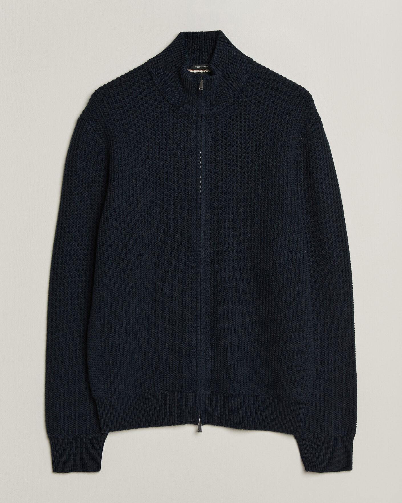 Herren | Pullover | BOSS BLACK | Fiocco Wool/Cashmere Full Zip Dark Blue