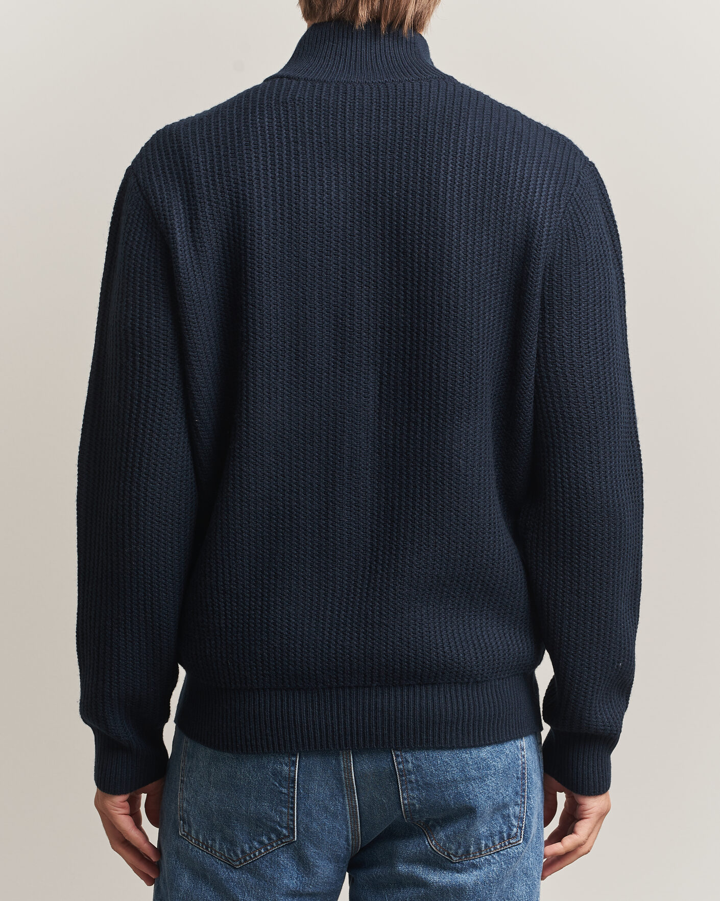 Herren | Pullover | BOSS BLACK | Fiocco Wool/Cashmere Full Zip Dark Blue