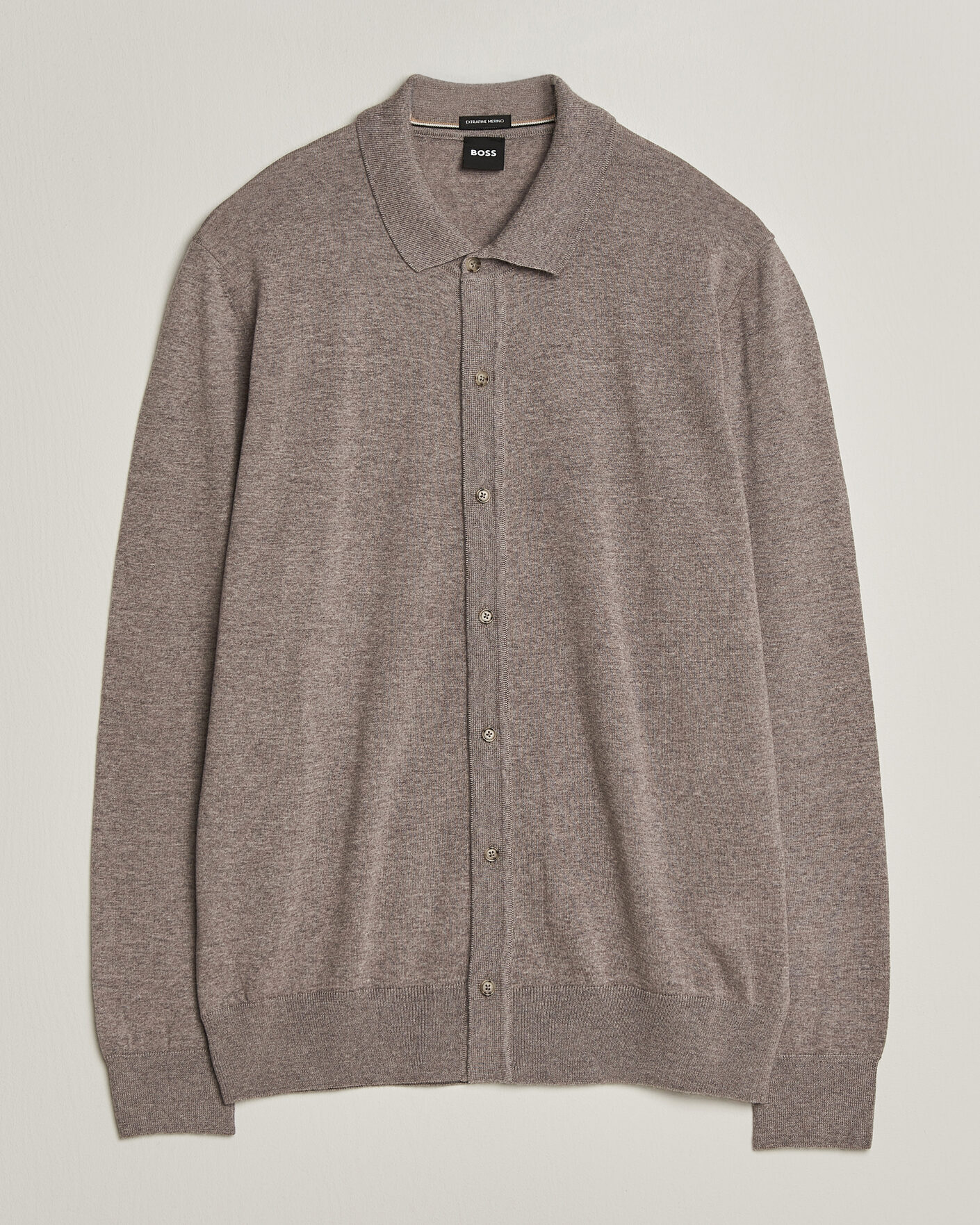 Herren | Pullover | BOSS BLACK | Helbert Merino Knitted Cardigan Open Brown