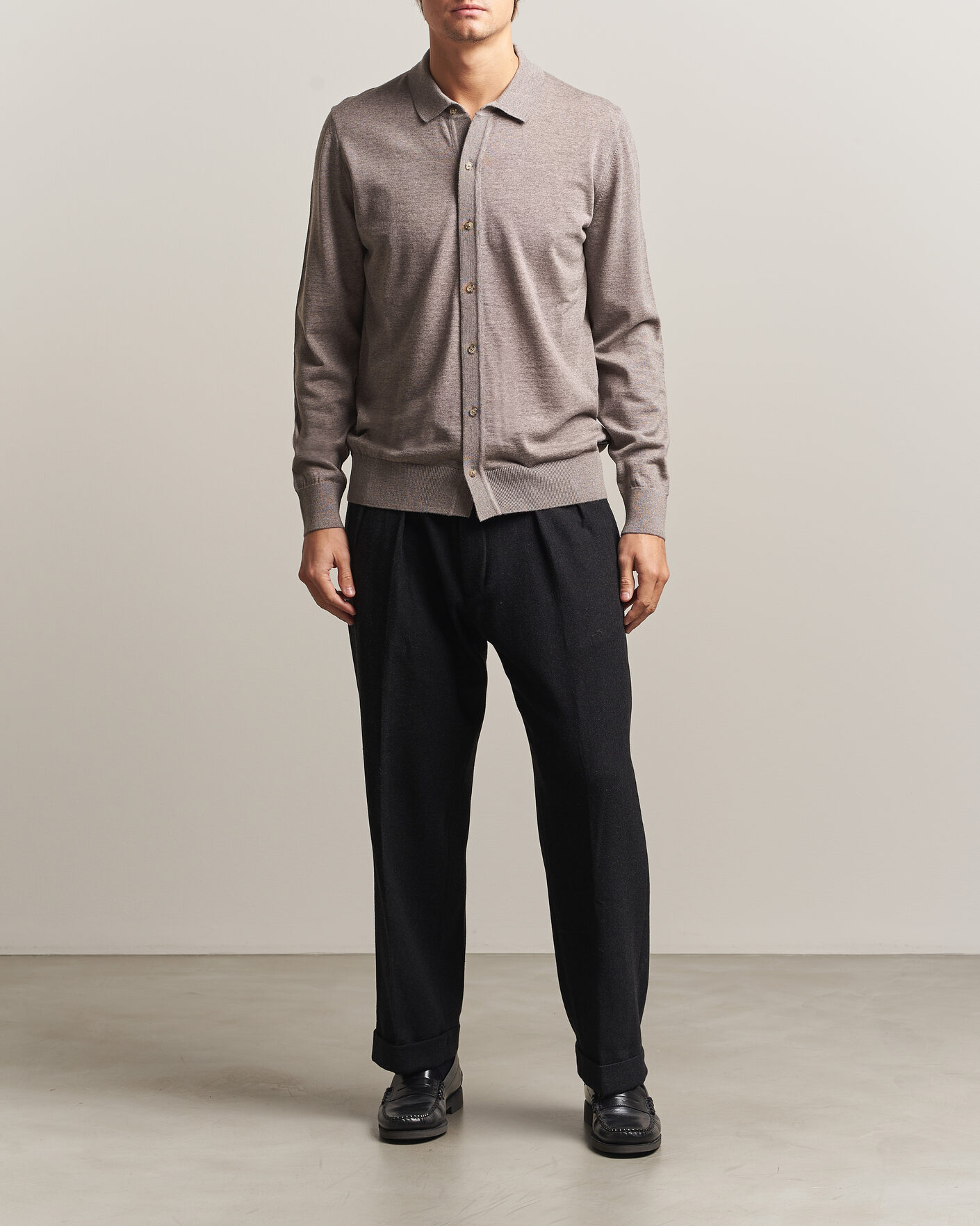 Herren | Pullover | BOSS BLACK | Helbert Merino Knitted Cardigan Open Brown