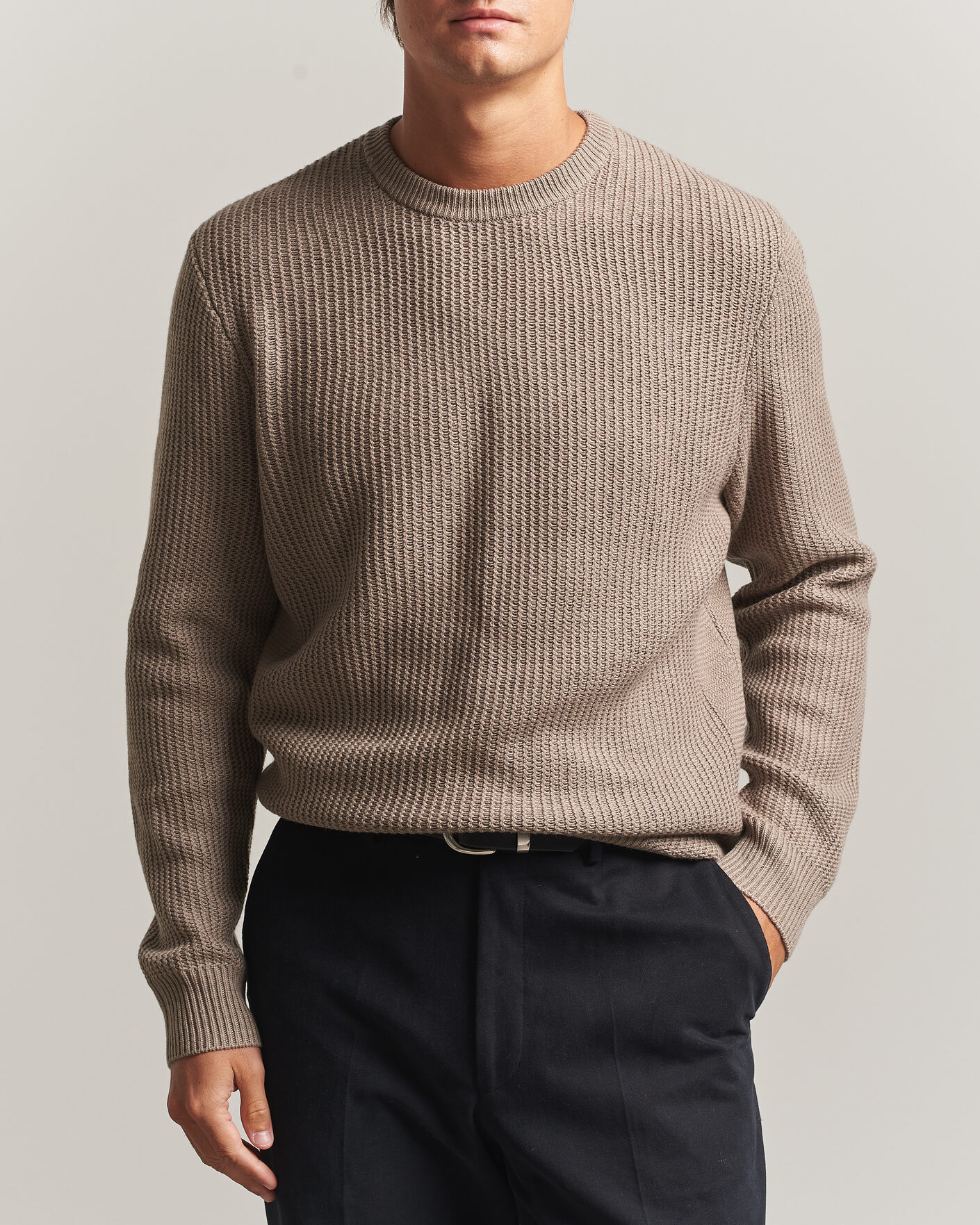 Herren | Pullover | BOSS BLACK | Fiocchetto Wool/Cashmere Crew Neck Open Brown