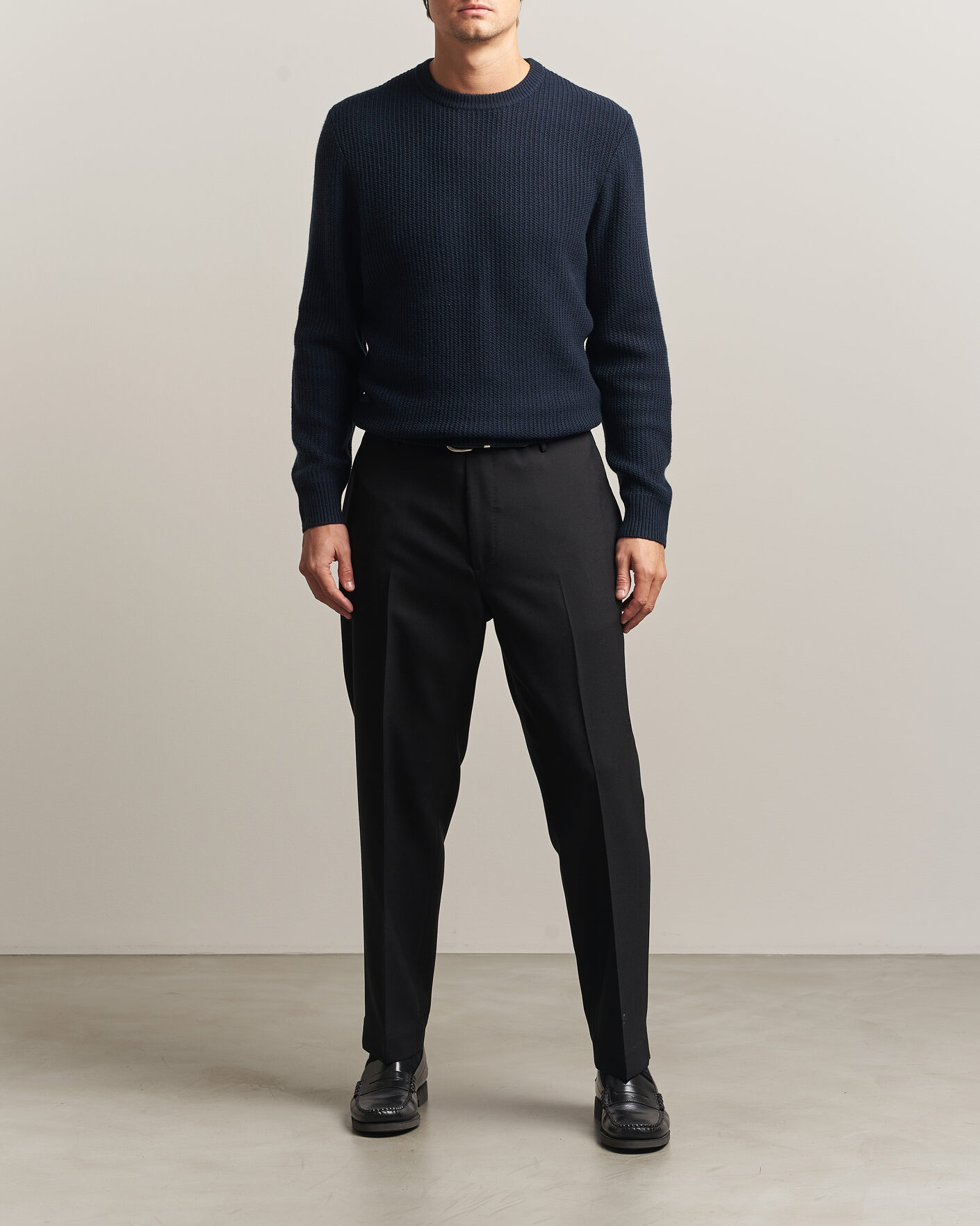 Herren | Pullover | BOSS BLACK | Fiocchetto Wool/Cashmere Crew Neck Dark Blue