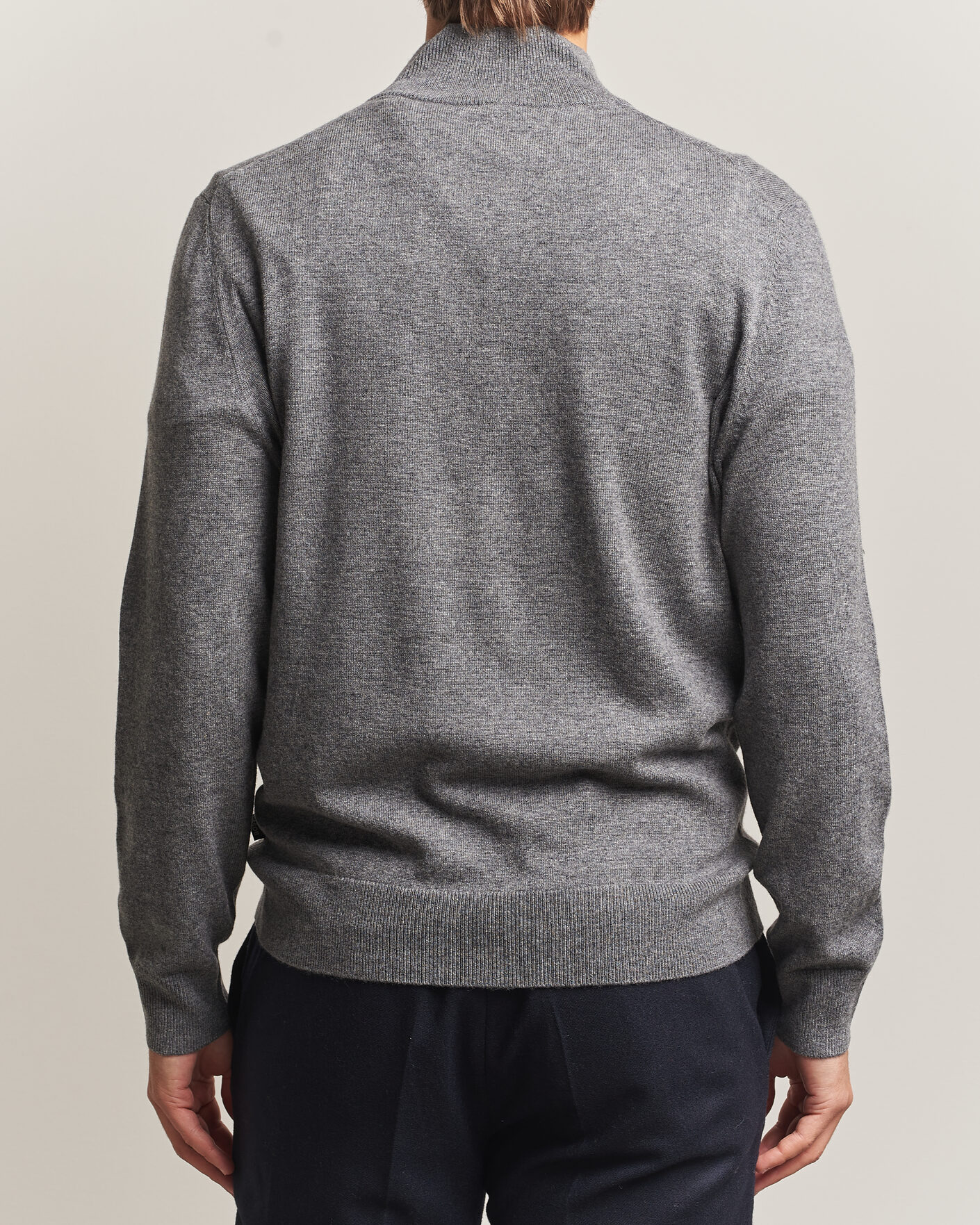 Herren | Pullover | BOSS BLACK | Hemarlo Wool/Cashmere Half Zip Medium Grey