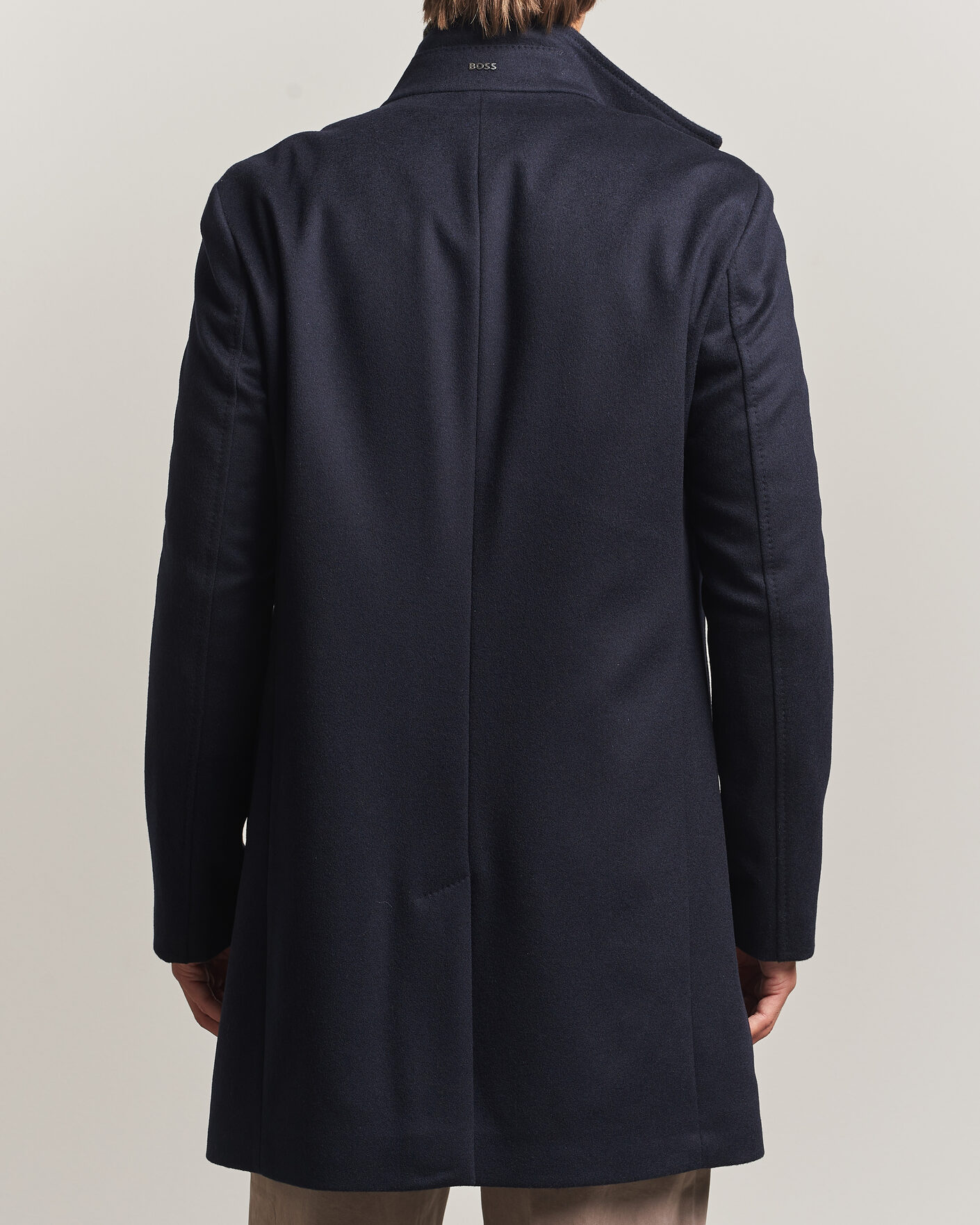 Herren | Jacken | BOSS BLACK | Hyde Wool Stand Up Collar Coat Dark Blue