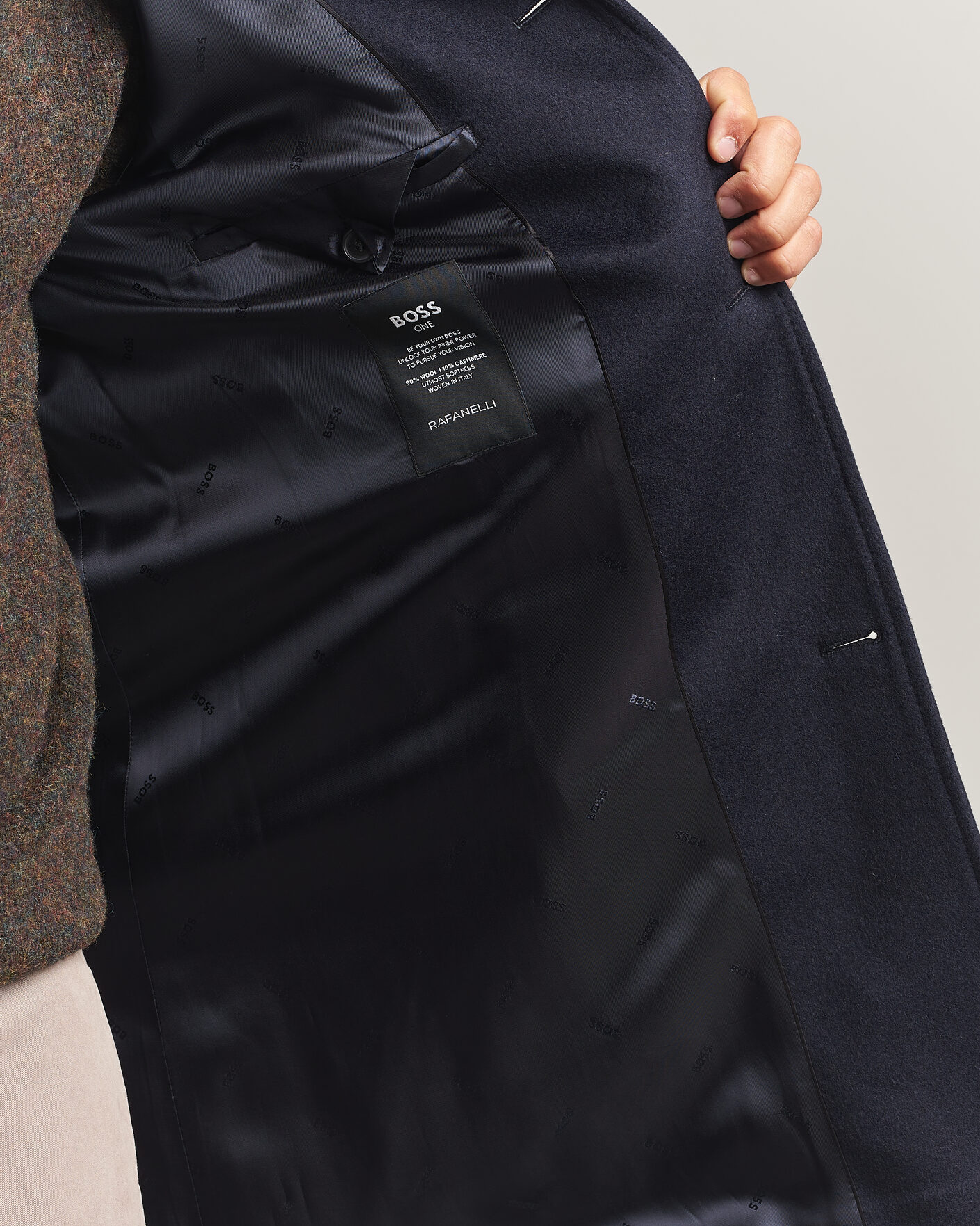 Herren | Jacken | BOSS BLACK | Hyde Wool Stand Up Collar Coat Dark Blue