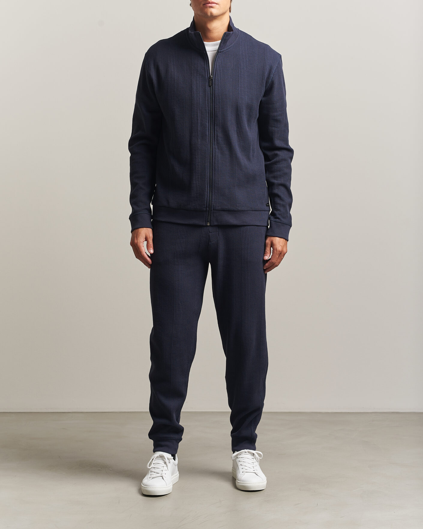 Herren | Pullover | BOSS BLACK | Structured Loungewear Full Zip Dark Blue