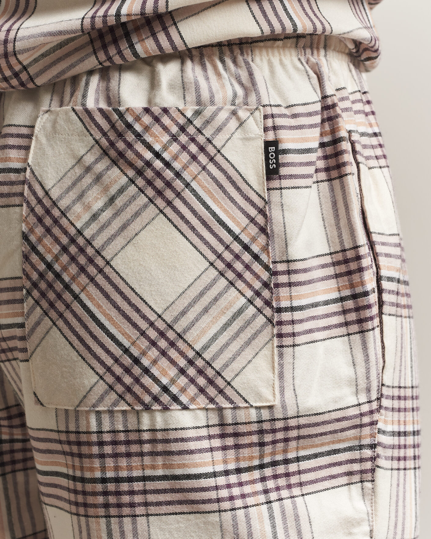 Herren | Schlafanzüge & Bademäntel | BOSS BLACK | Checked Flannel Pyjama Set Open White