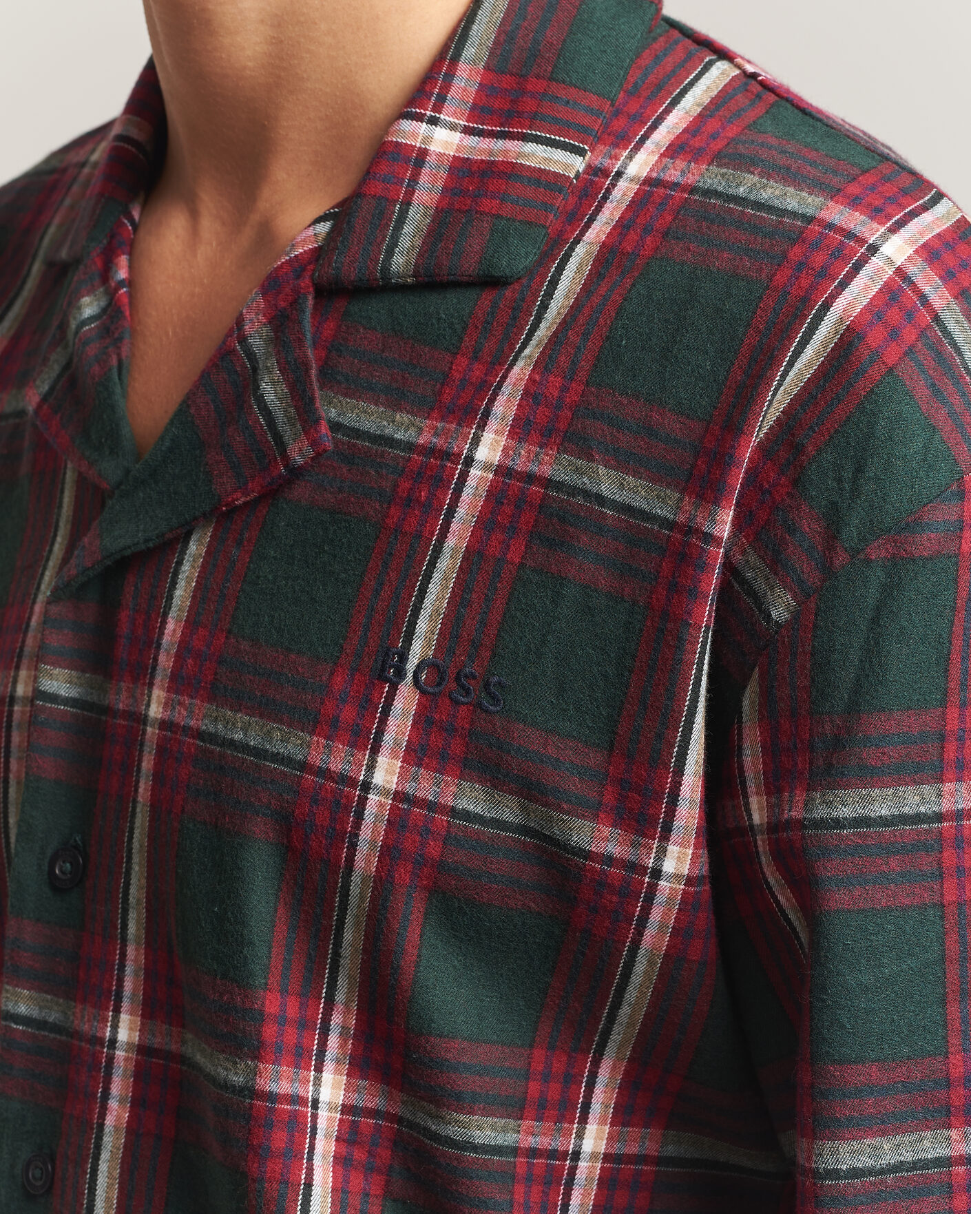 Herren | Schlafanzüge & Bademäntel | BOSS BLACK | Checked Flannel Pyjama Set Open Red