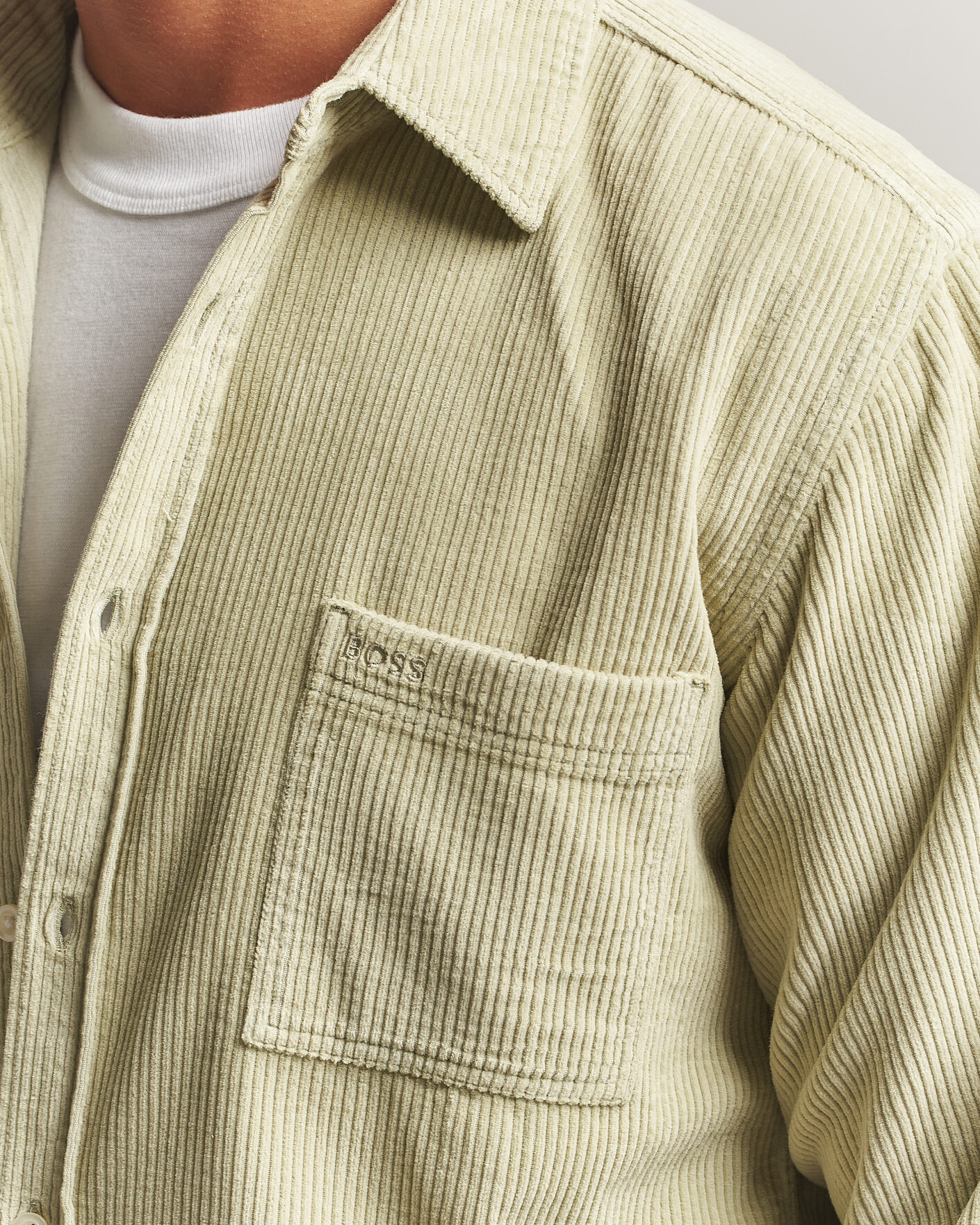 Herren | Hemden | BOSS ORANGE | Relegant Corduroy Shirt Open Green