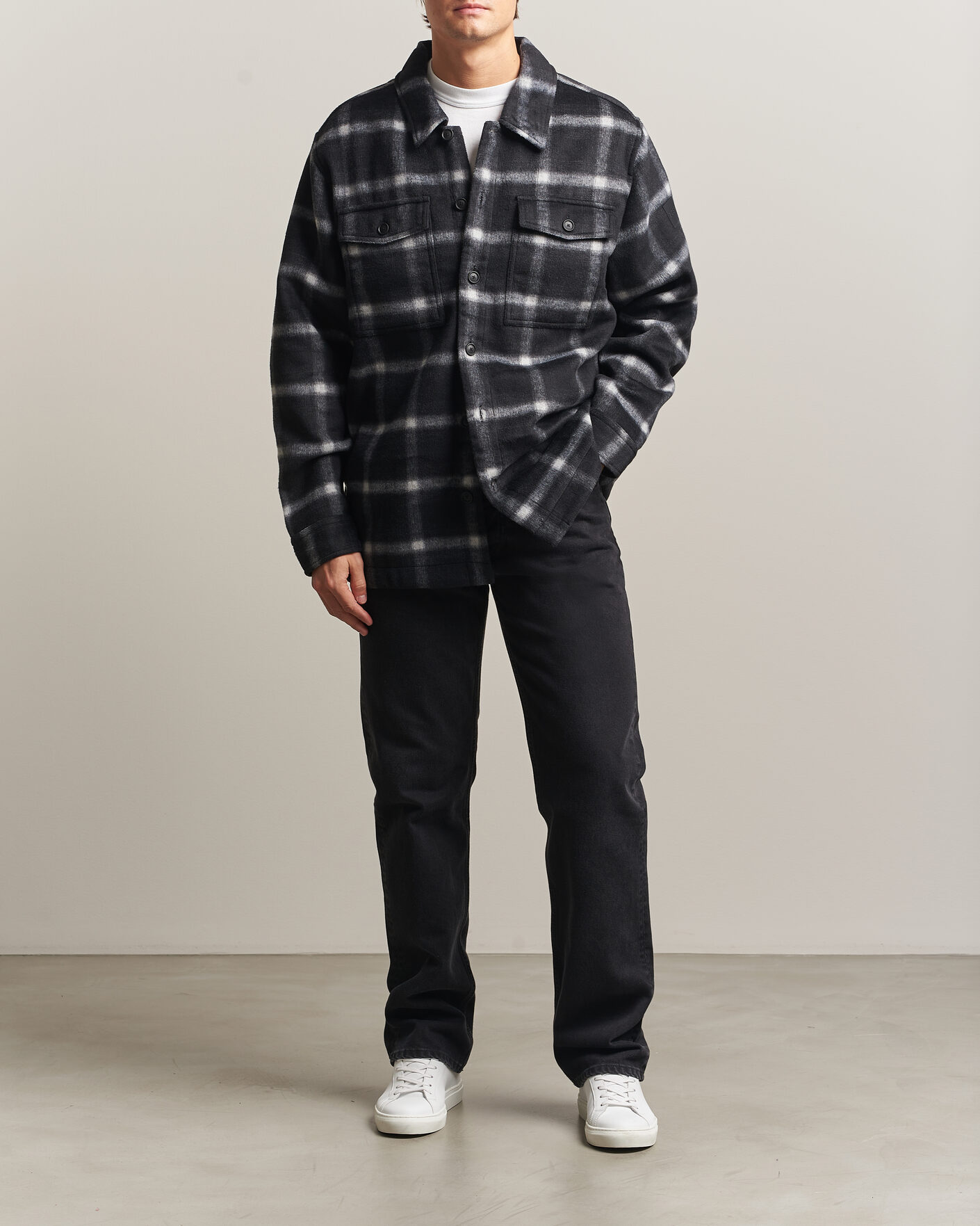 Herren | Jacken | BOSS ORANGE | Losky Flannel Checked Overshirt Black