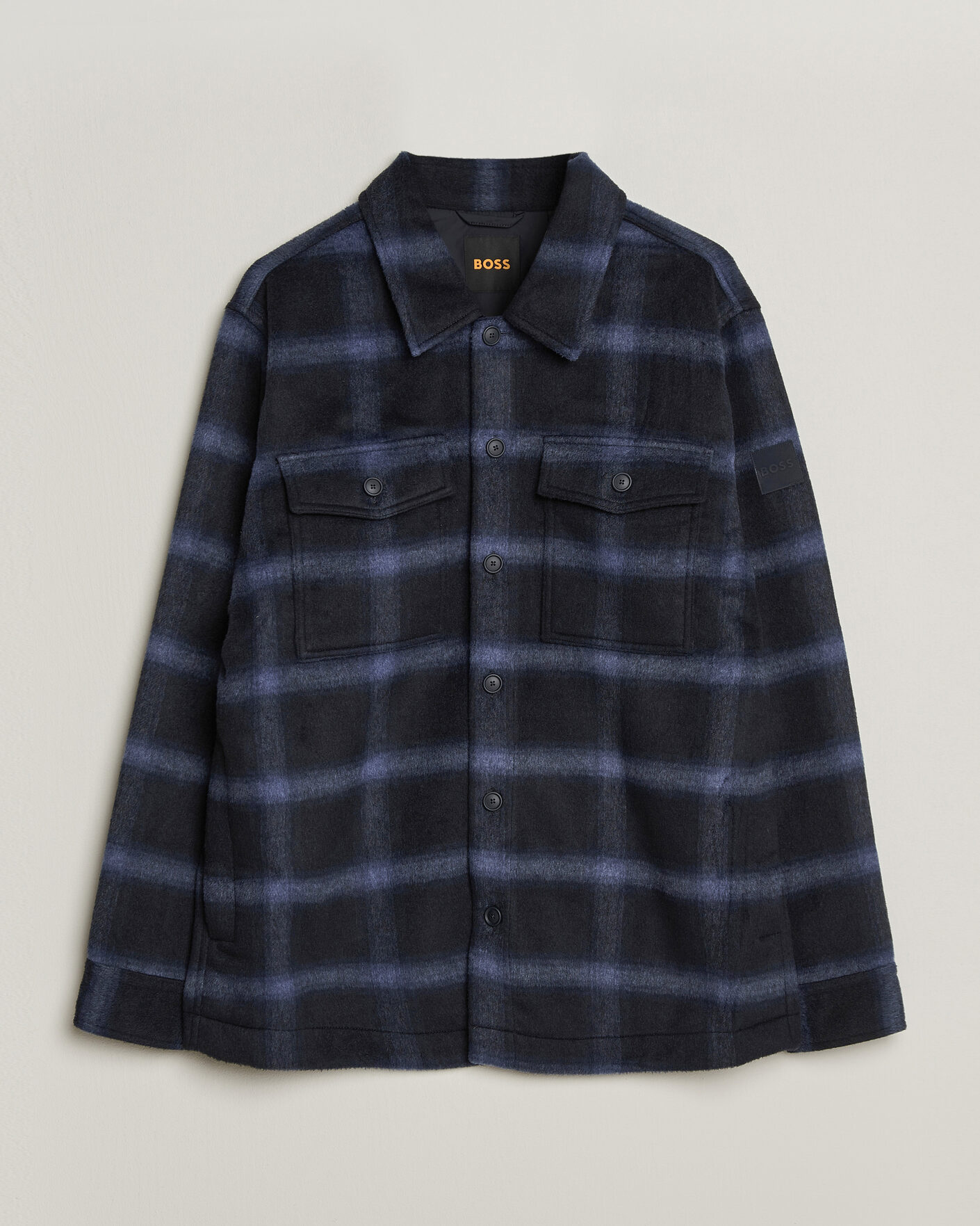 Herren | Jacken | BOSS ORANGE | Losky Flannel Checked Overshirt Dark Blue