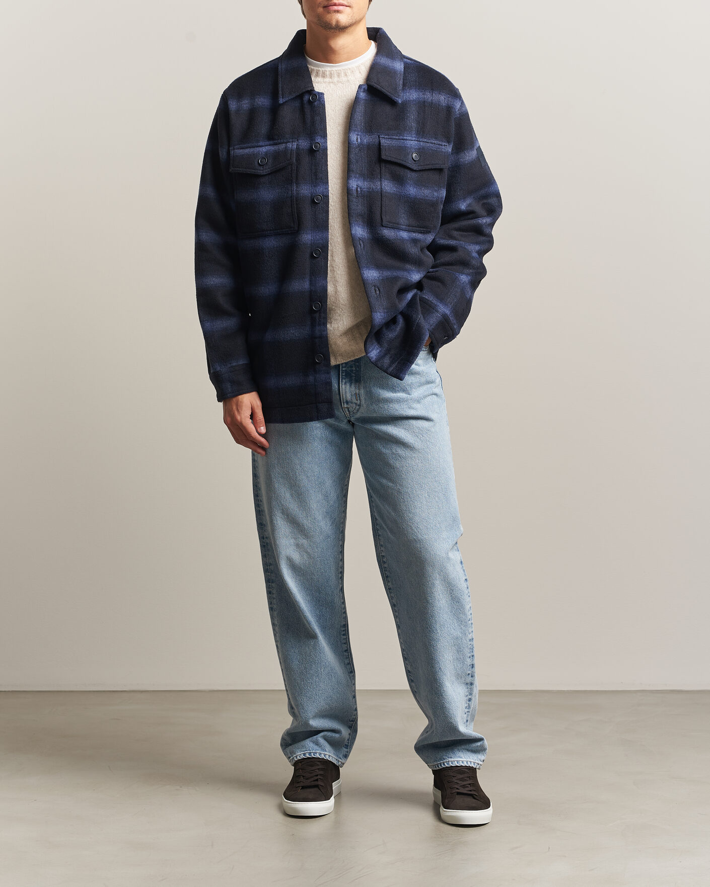Herren | Jacken | BOSS ORANGE | Losky Flannel Checked Overshirt Dark Blue