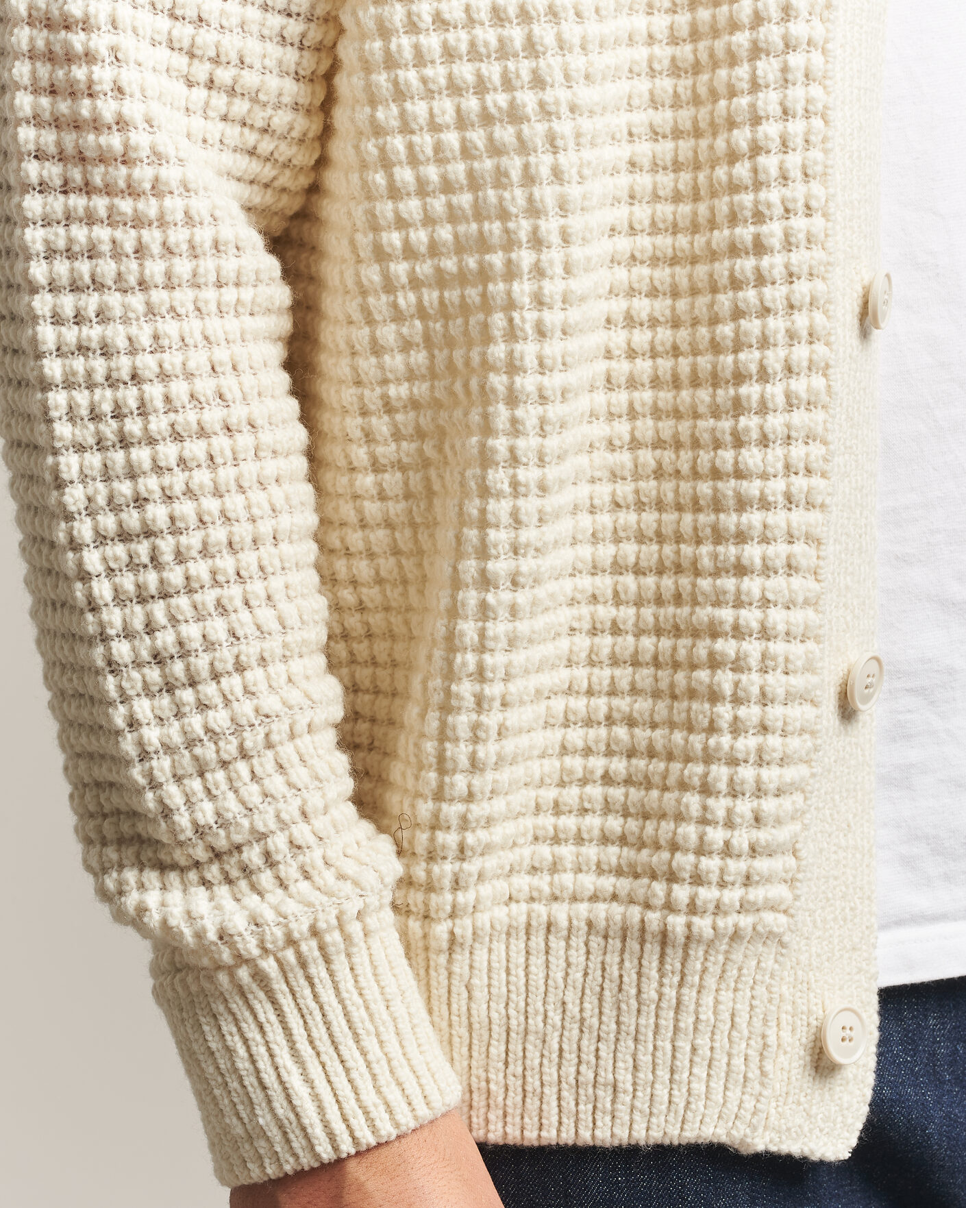Herren | Pullover | BOSS ORANGE | Korsico Wool Knitted Cardigan Open White
