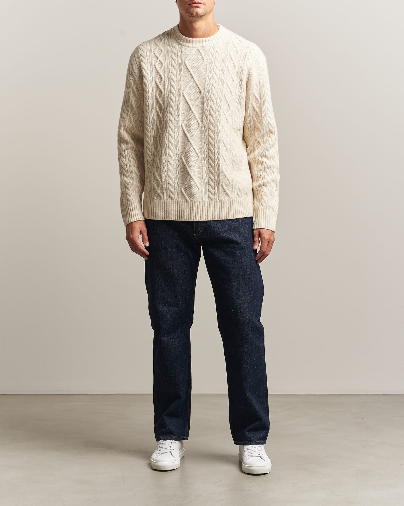 Herren | Pullover | BOSS ORANGE | Atreccio Wool Structured Knitted Sweater Open White
