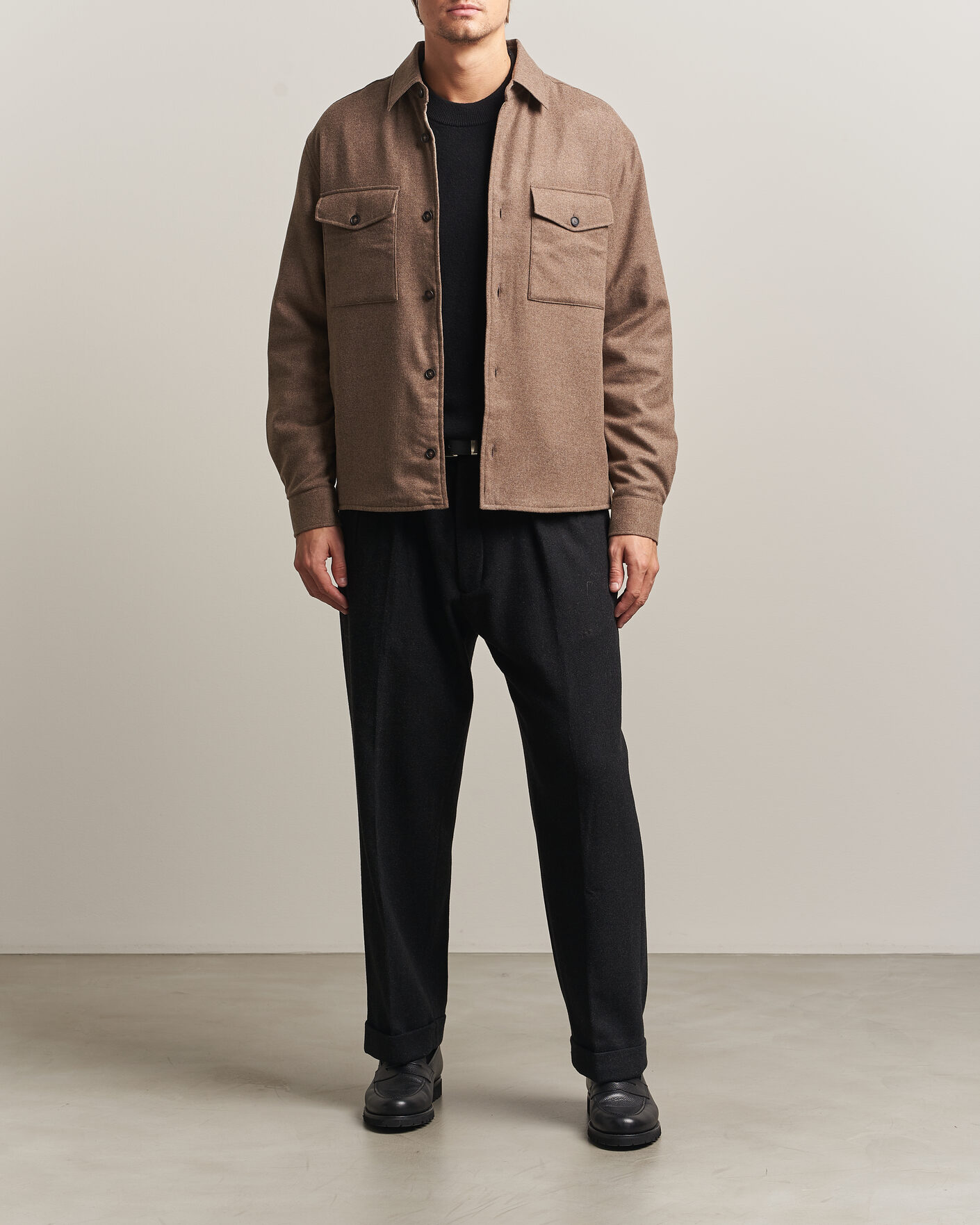 Herren | Hemden | BOSS BLACK | Colin Brushed Pocket Overshirt Open Brown