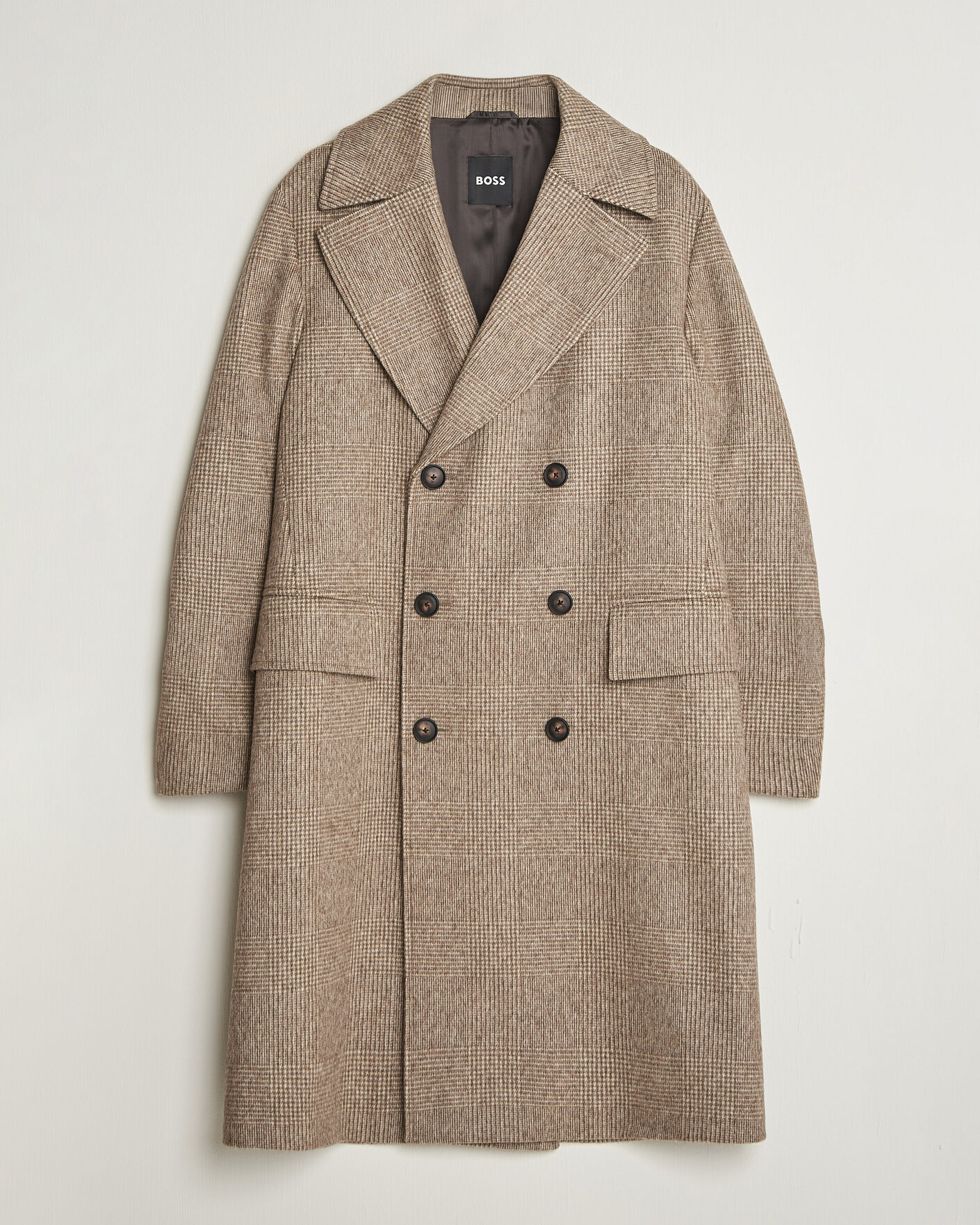 Herren | Jacken | BOSS BLACK | Jared Wool Double Breasted Coat Open Brown