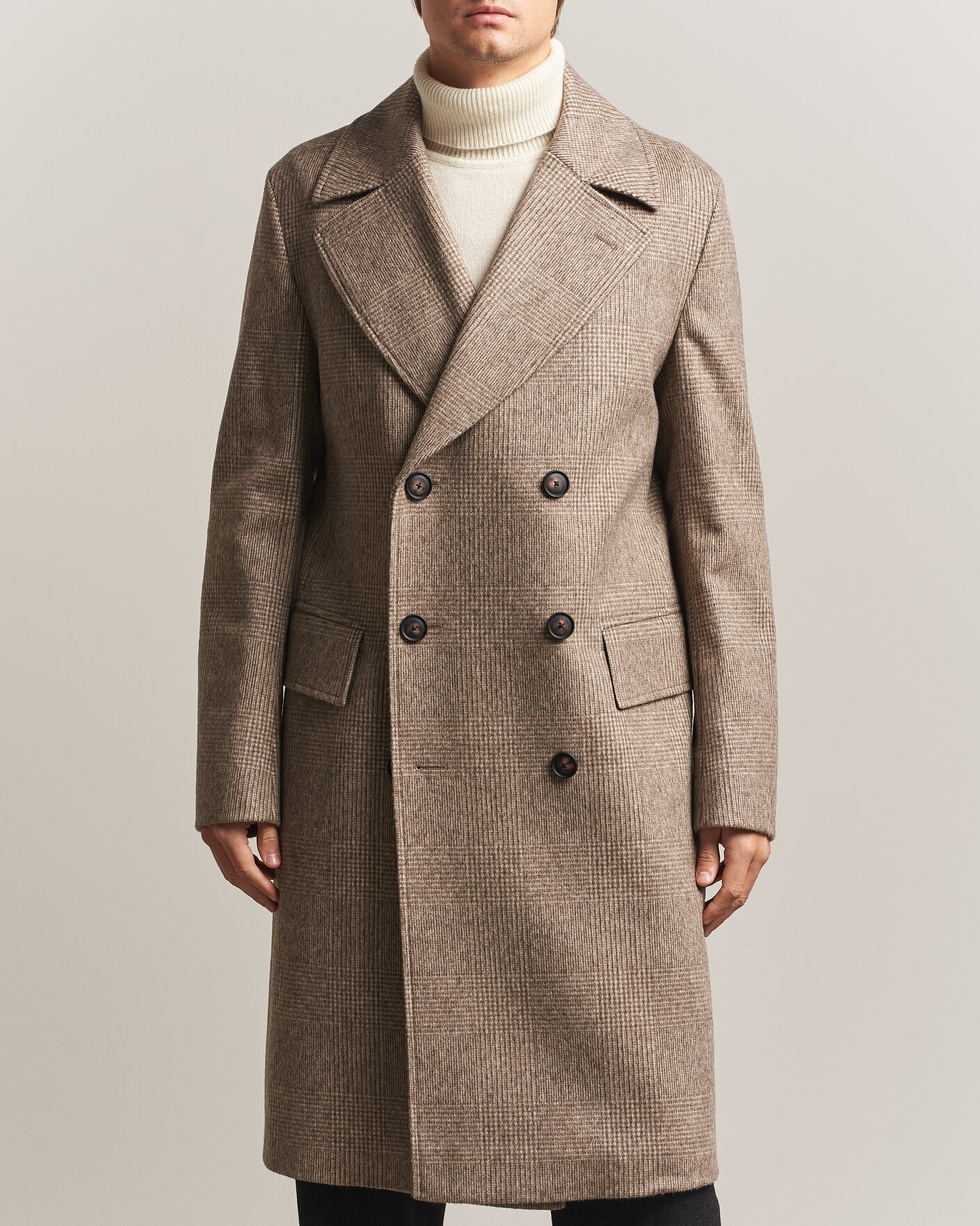 Herren | Jacken | BOSS BLACK | Jared Wool Double Breasted Coat Open Brown
