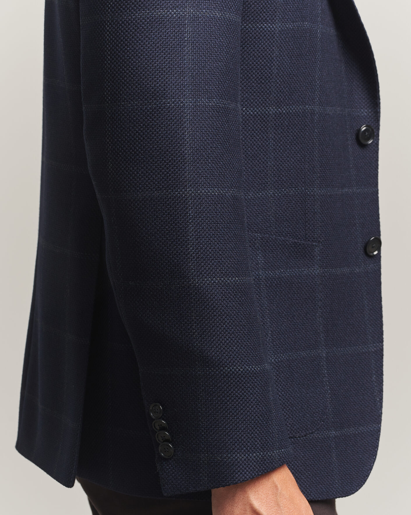 Herren | Sakkos | BOSS BLACK | Hutson Checked Wool Blazer Dark Blue
