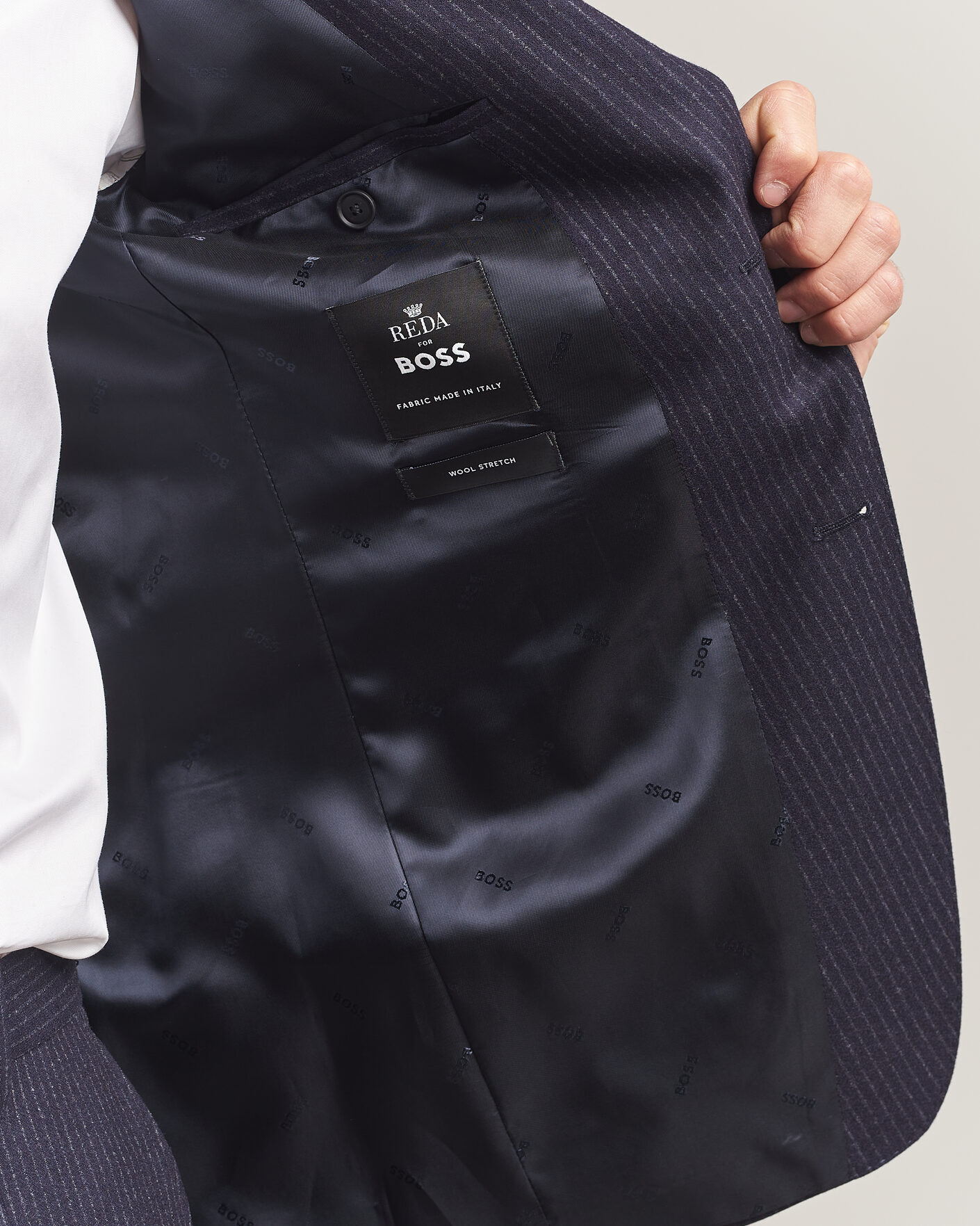 Herren | Anzüge | BOSS BLACK | Huge Wool Pinstriped Suit Dark Blue