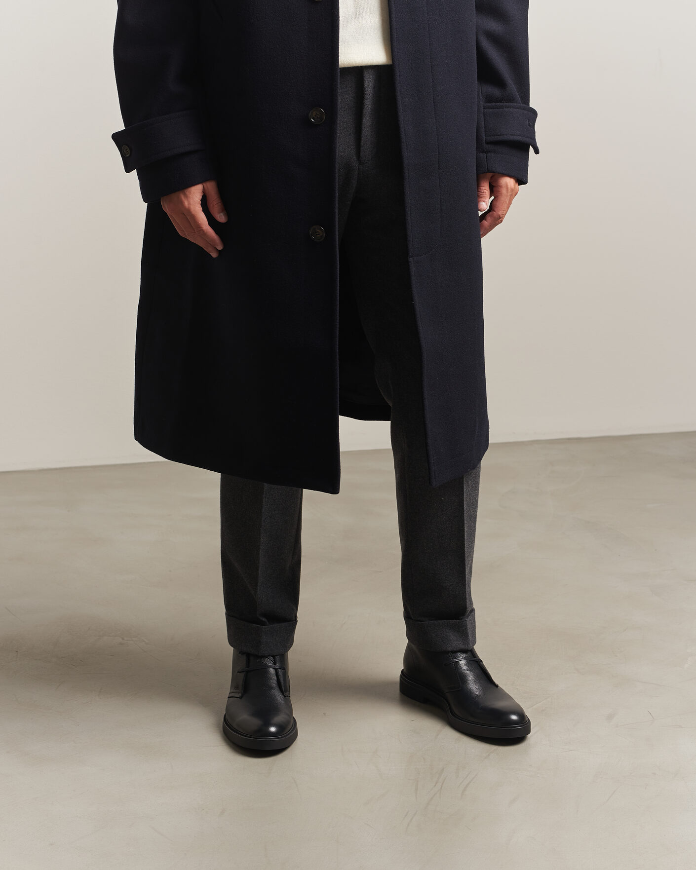 Herren | Boots | BOSS BLACK | Calev Grained Leather Chukka Boot Black