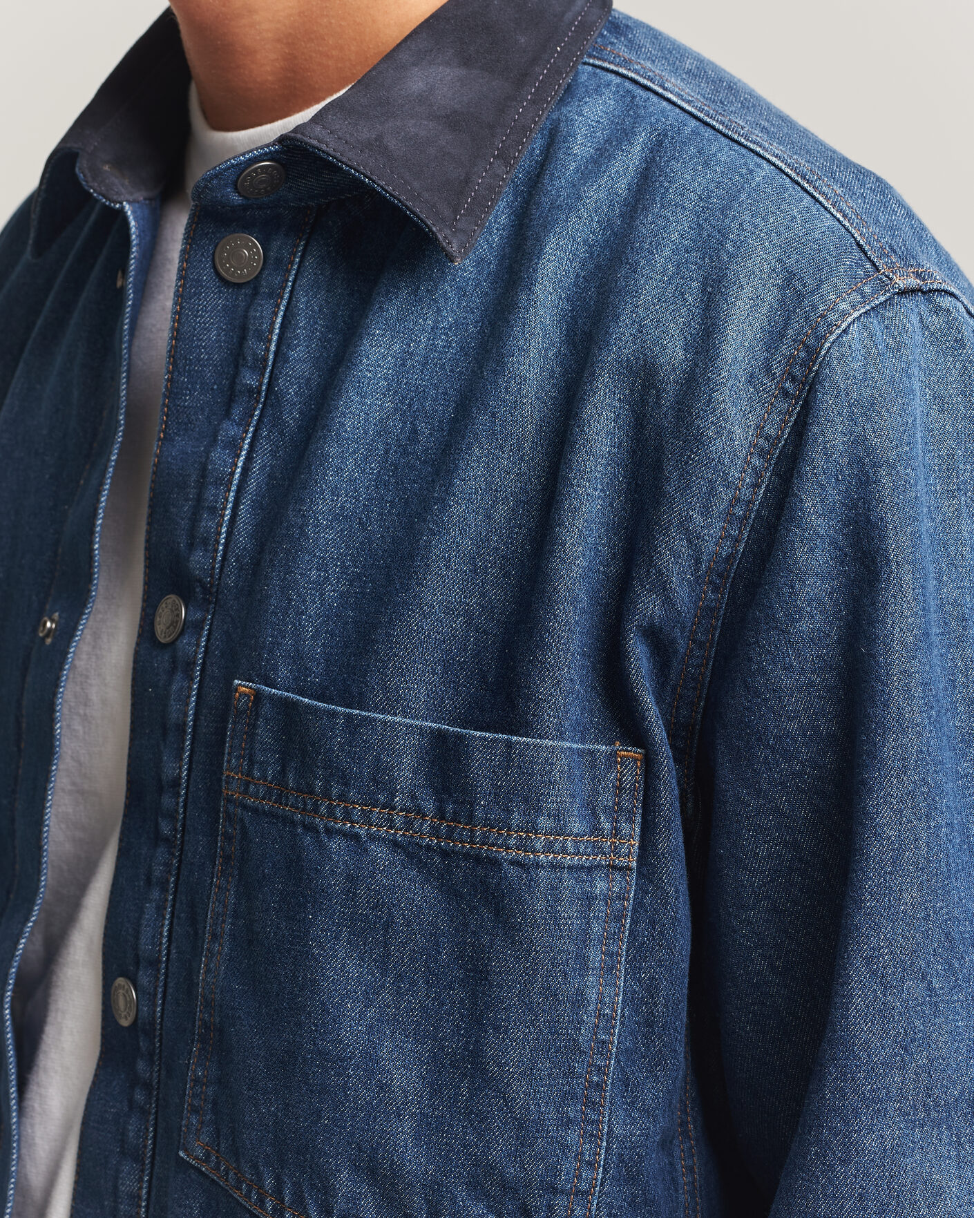 Herren | Hemden | BOSS ORANGE | Laredo Denim Overshirt Navy