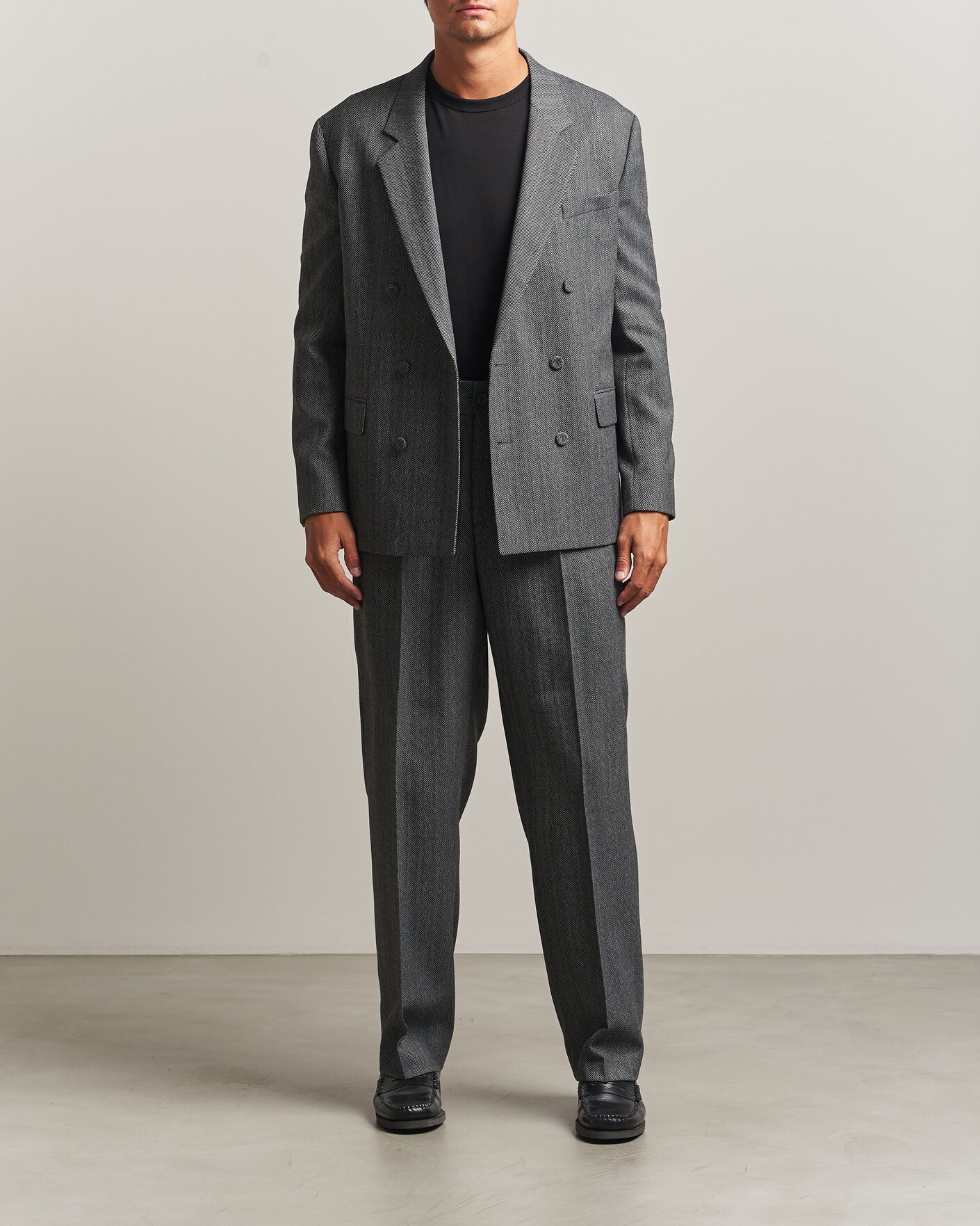 Herren | Hosen | HUGO | Flips Herringbone Suit Trousers Dark Grey