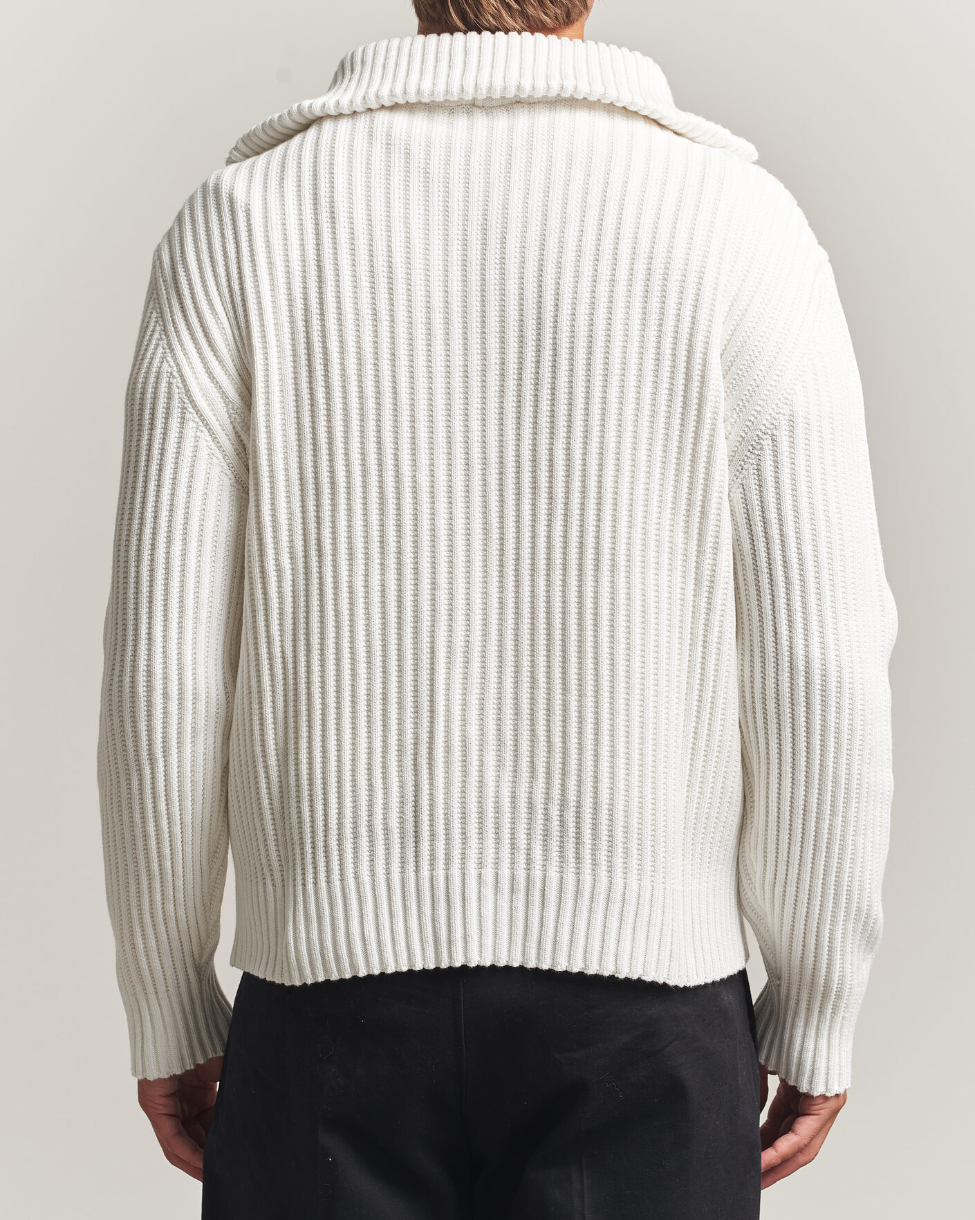 Herren | Pullover | HUGO | Srtithon Cotton Knitted Half Zip Natural