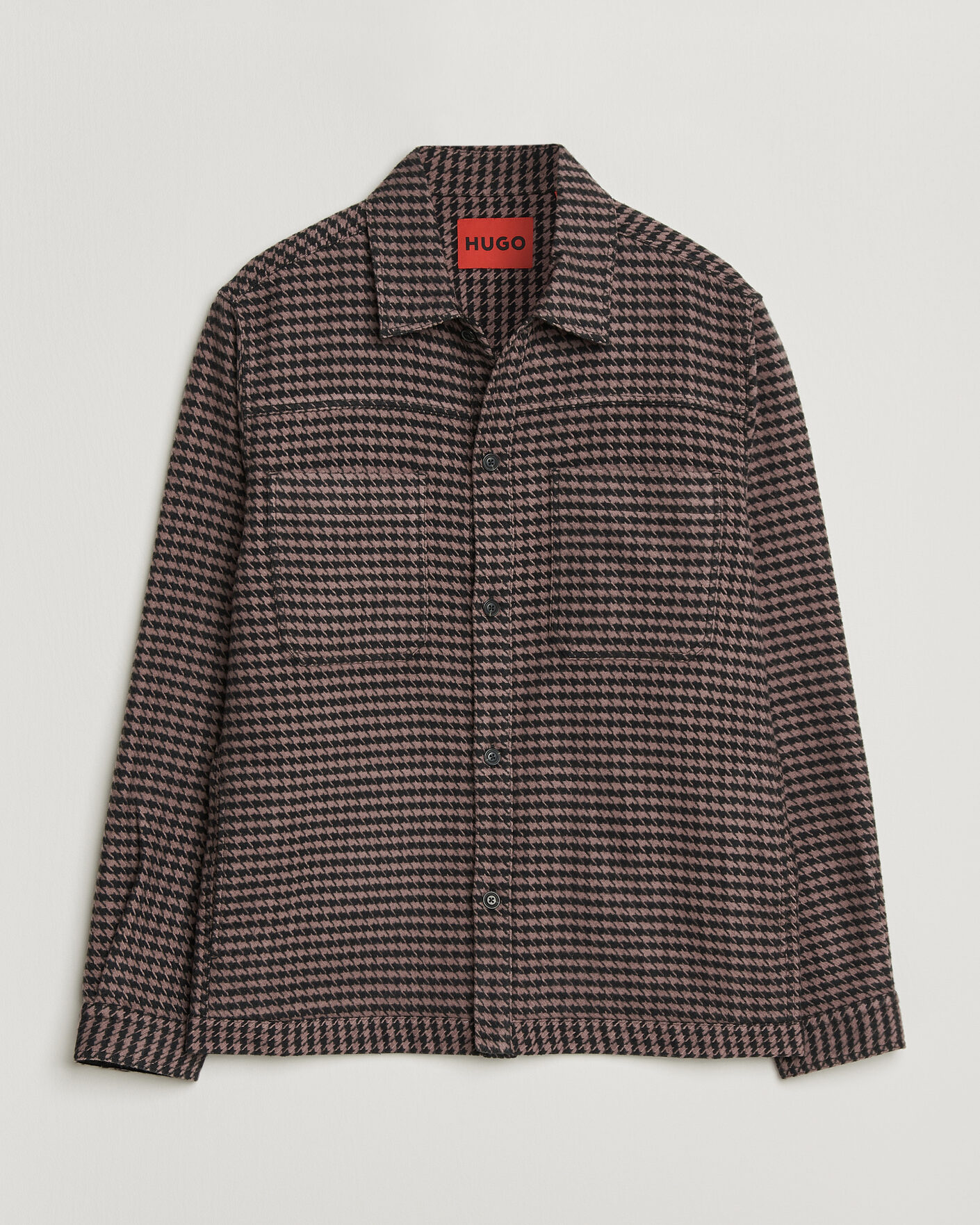 Herren | Hemden | HUGO | Eniri Houndstooth Overshirt Copper Brown